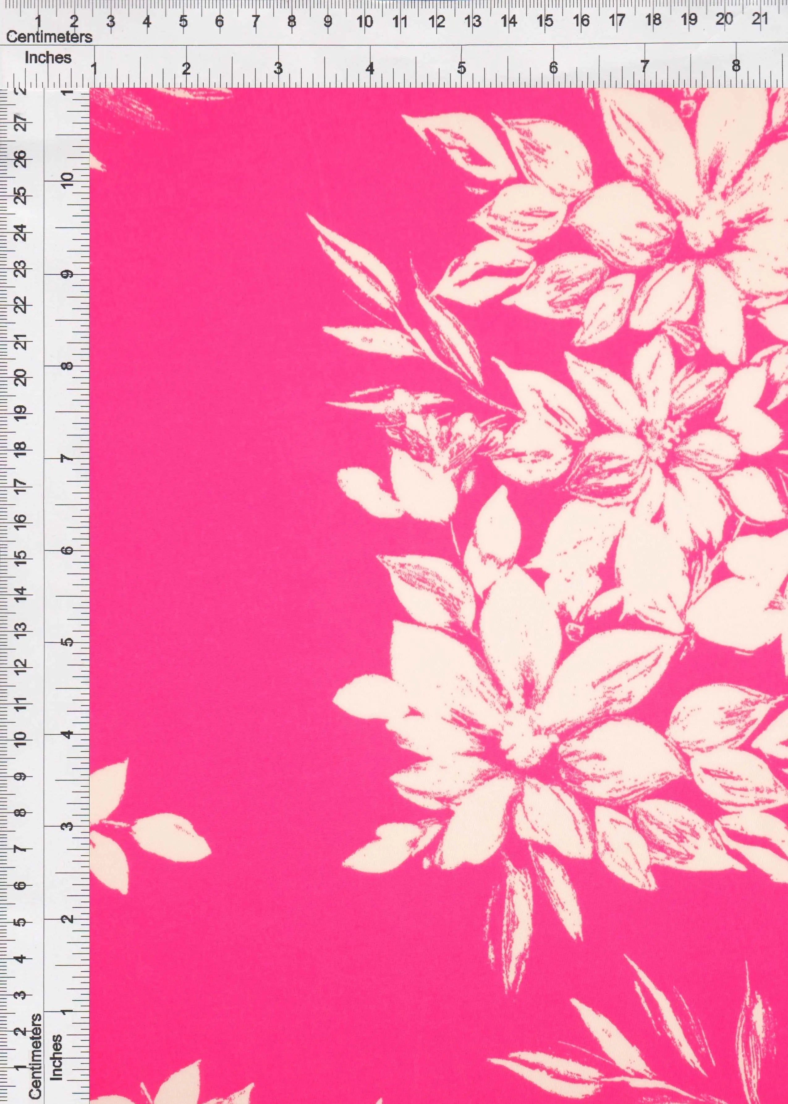 KNT4498-M11209B FUCHSIA BLOUSE BODYSUIT BOTTOMS CAMI DRESS FLORAL FLOWER KNIT POLYESTER PRINT SKIRTS SPANDEX STRETCH TOPS