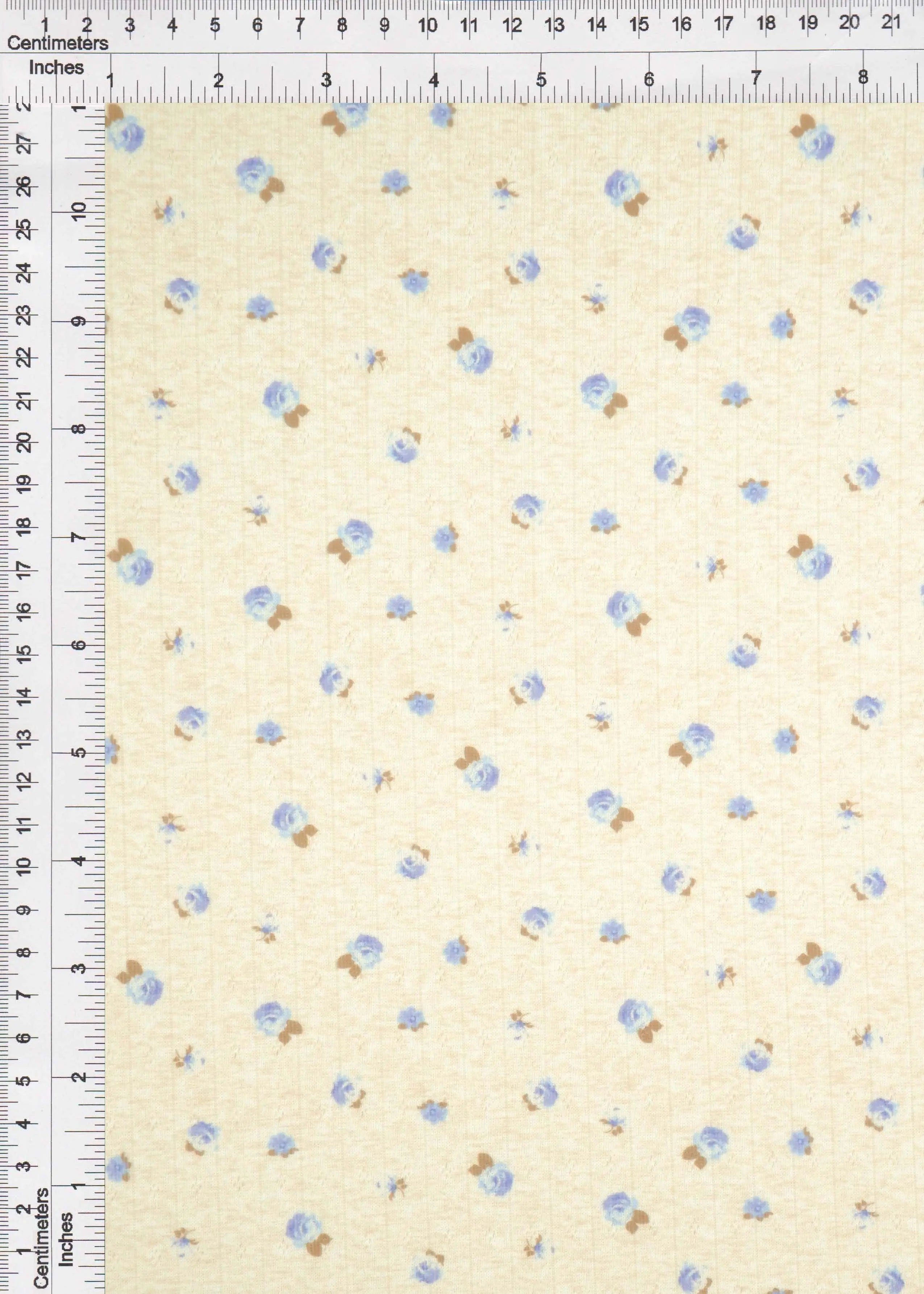 KNT4622-MS11364 OATMEAL/BLUE ACTIVEWEAR BIKER SHORTS BLOUSE BOTTOMS DIGITAL PRINT DITSY DRESS FLORAL KNIT PANTS POLYESTER SKIRTS SPANDEX STRETCH TOPS