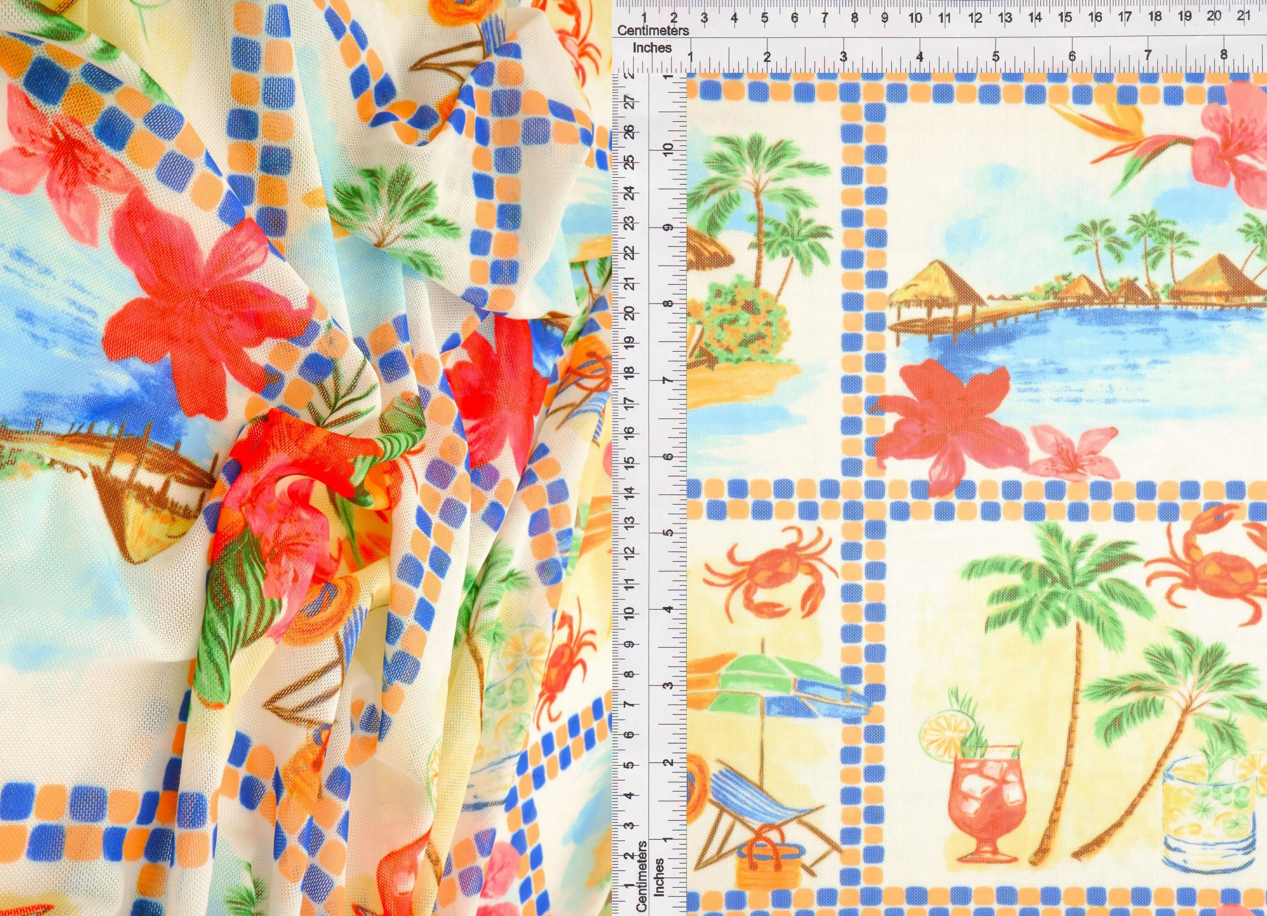 MESH-MS11503D RED MULTI DIGITAL PRINT MESH POLYESTER SPANDEX