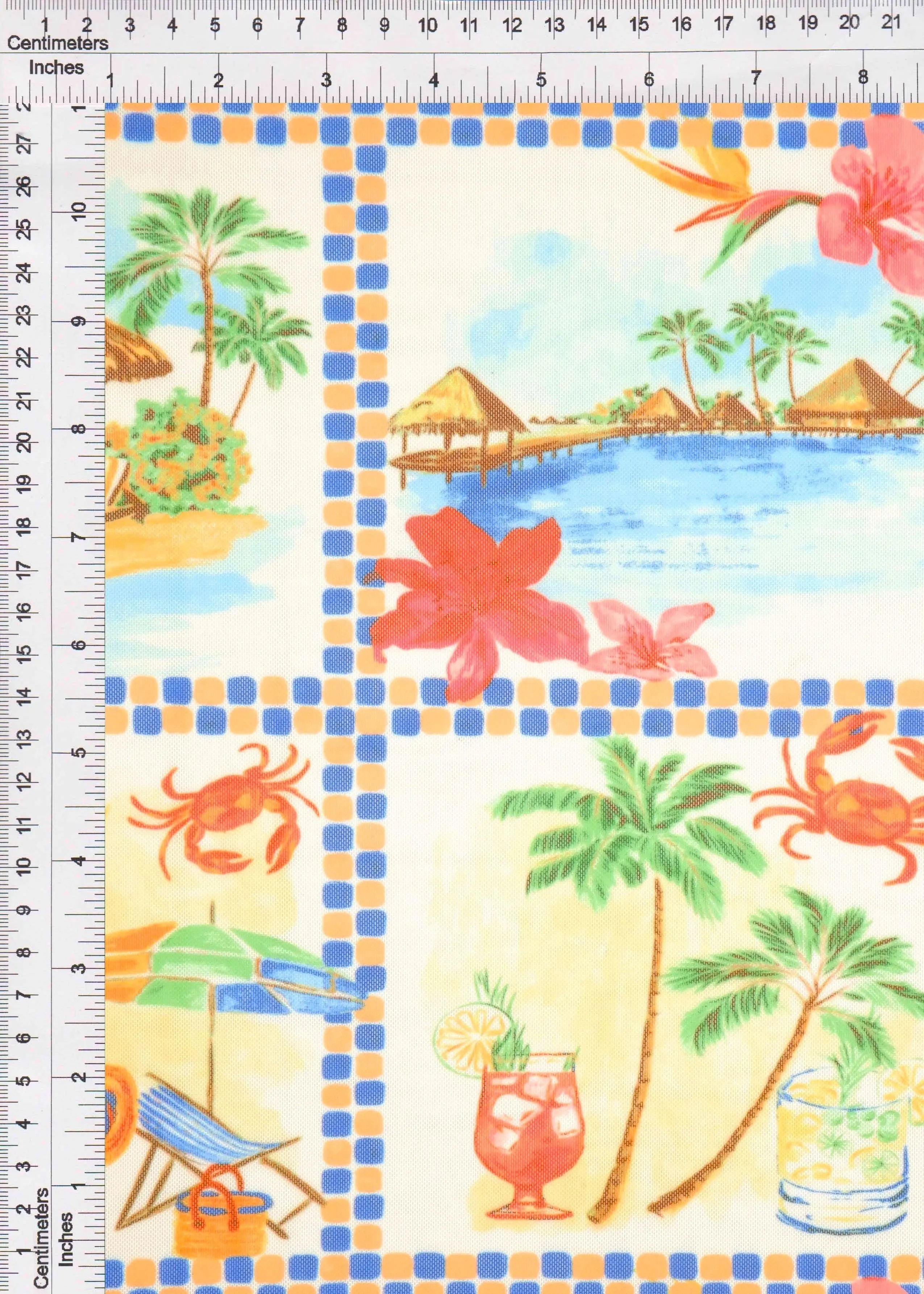 MESH-MS11503D RED MULTI DIGITAL PRINT MESH POLYESTER SPANDEX