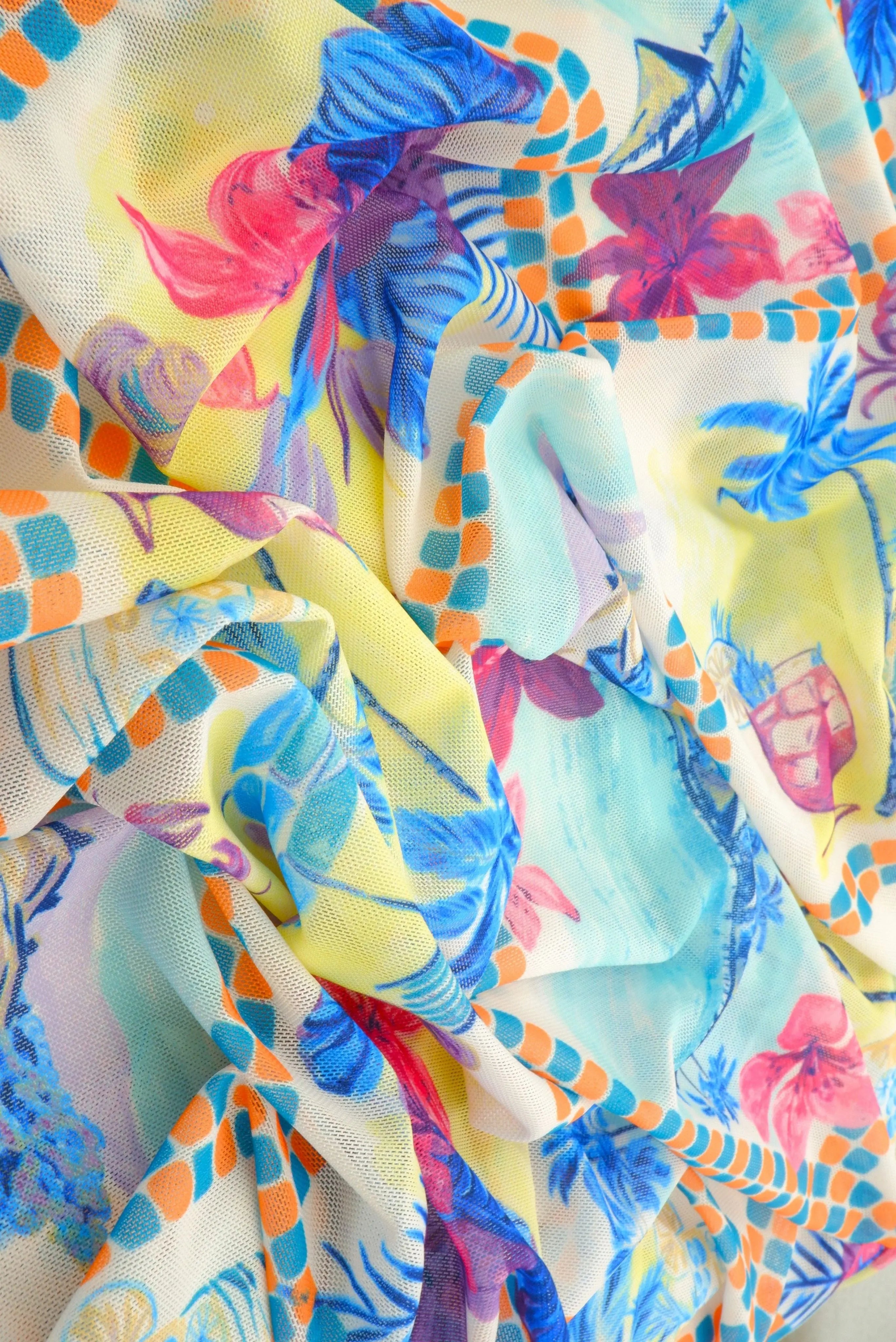 MESH-MS11503D BLUE MULTI DIGITAL PRINT MESH POLYESTER SPANDEX