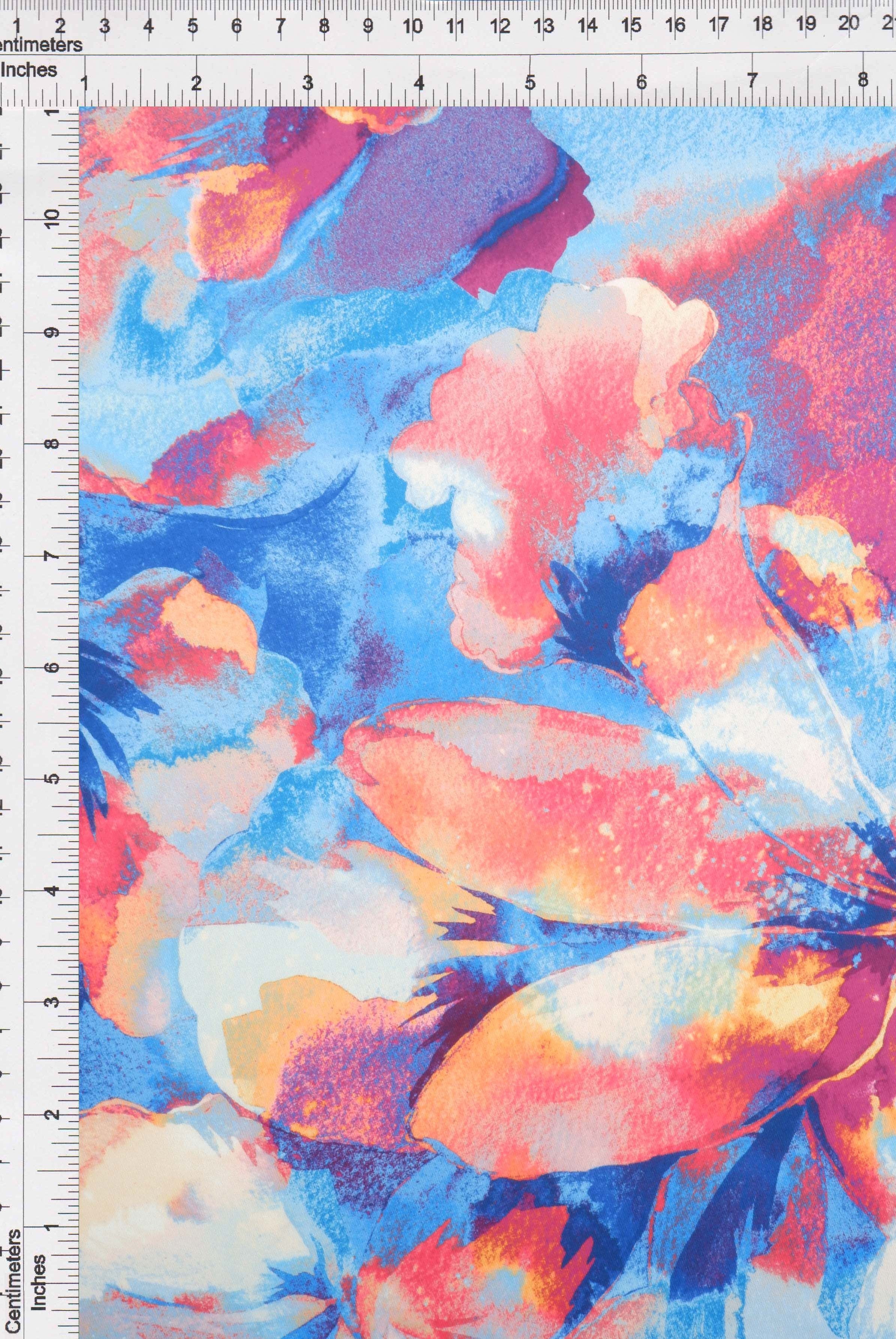 Large Floral Digital Print DTY Knit Fabric - KNT4498-M11516D - Fabric Selection WS