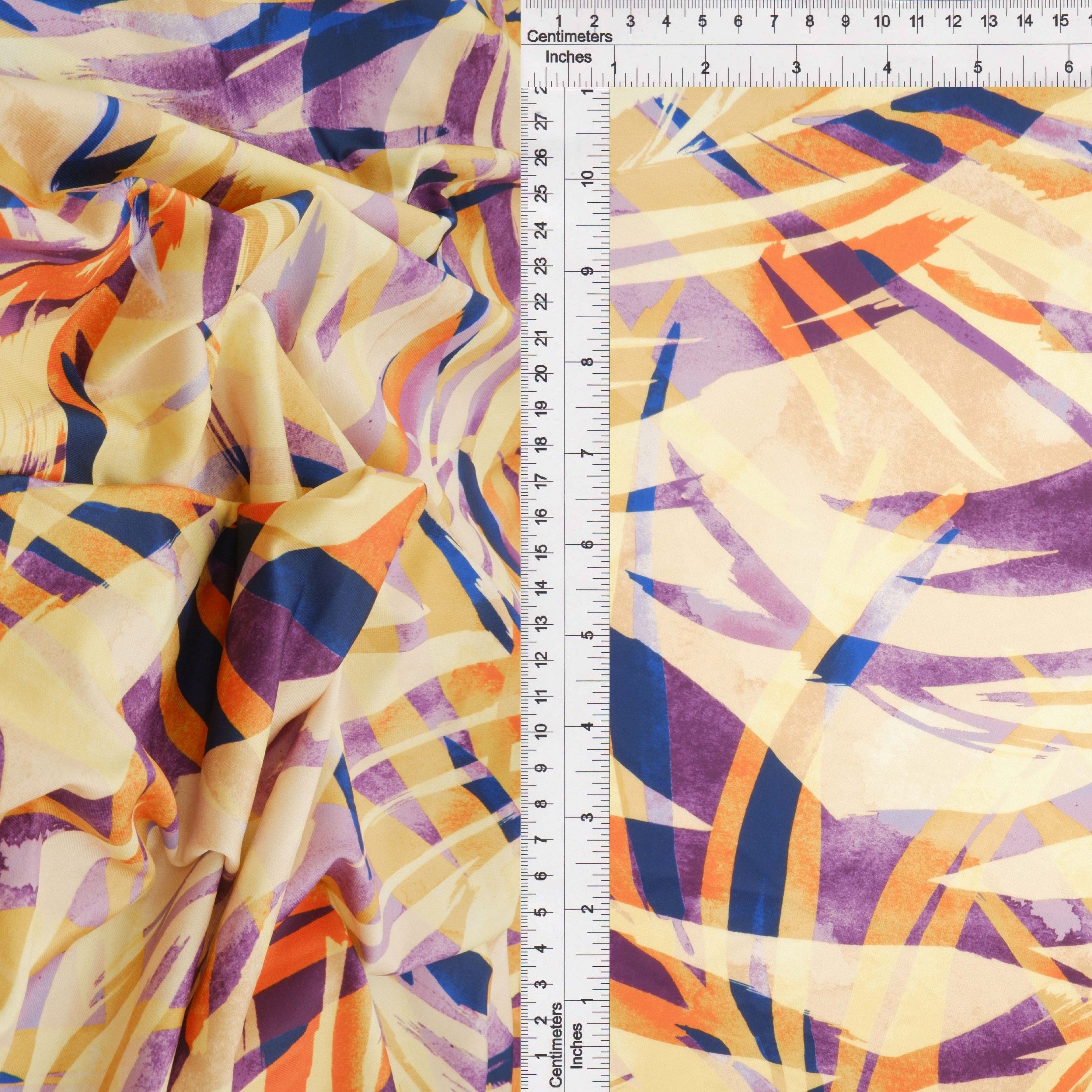 KNT4498-MS11518 SAND/VIOLET ACTIVEWEAR BIKER SHORTS BLOUSE BODYSUIT DIGITAL PRINT DRESS DTY KNIT LEAF PANTS POLYESTER SKIRTS SPANDEX TOPS TROPICAL