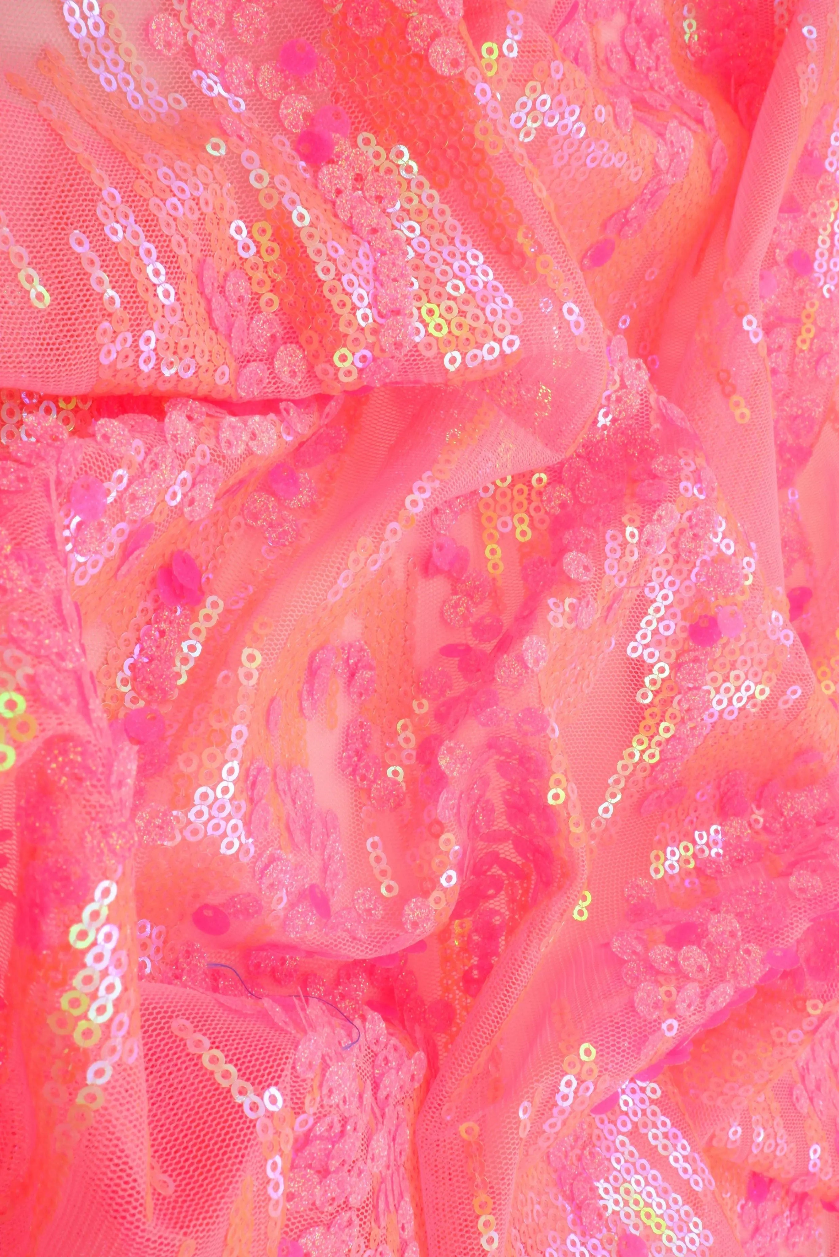 MESH SQ EMBR 4 PINK MESH