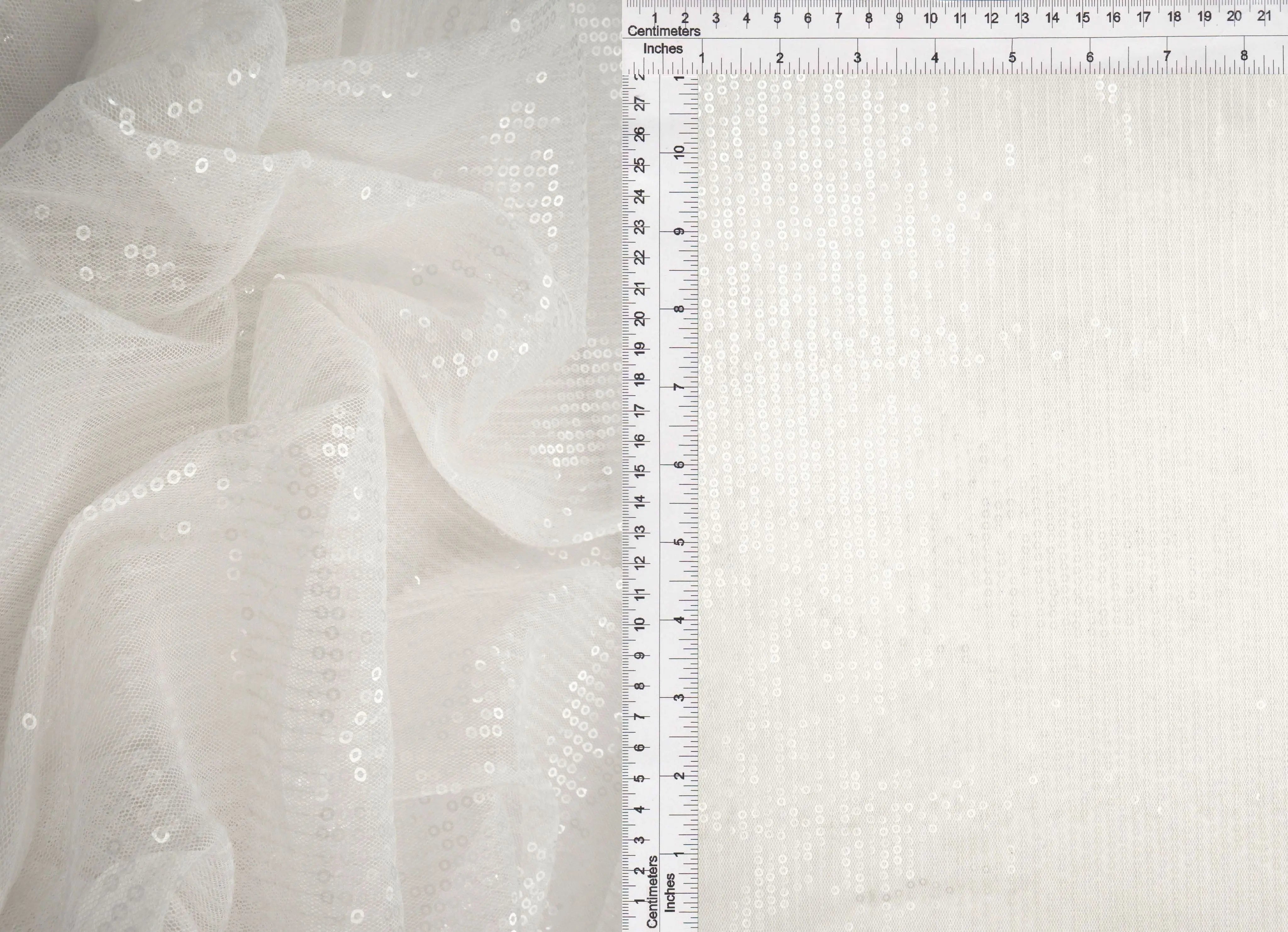 MESH SQ EMBR 9 IVORY MESH