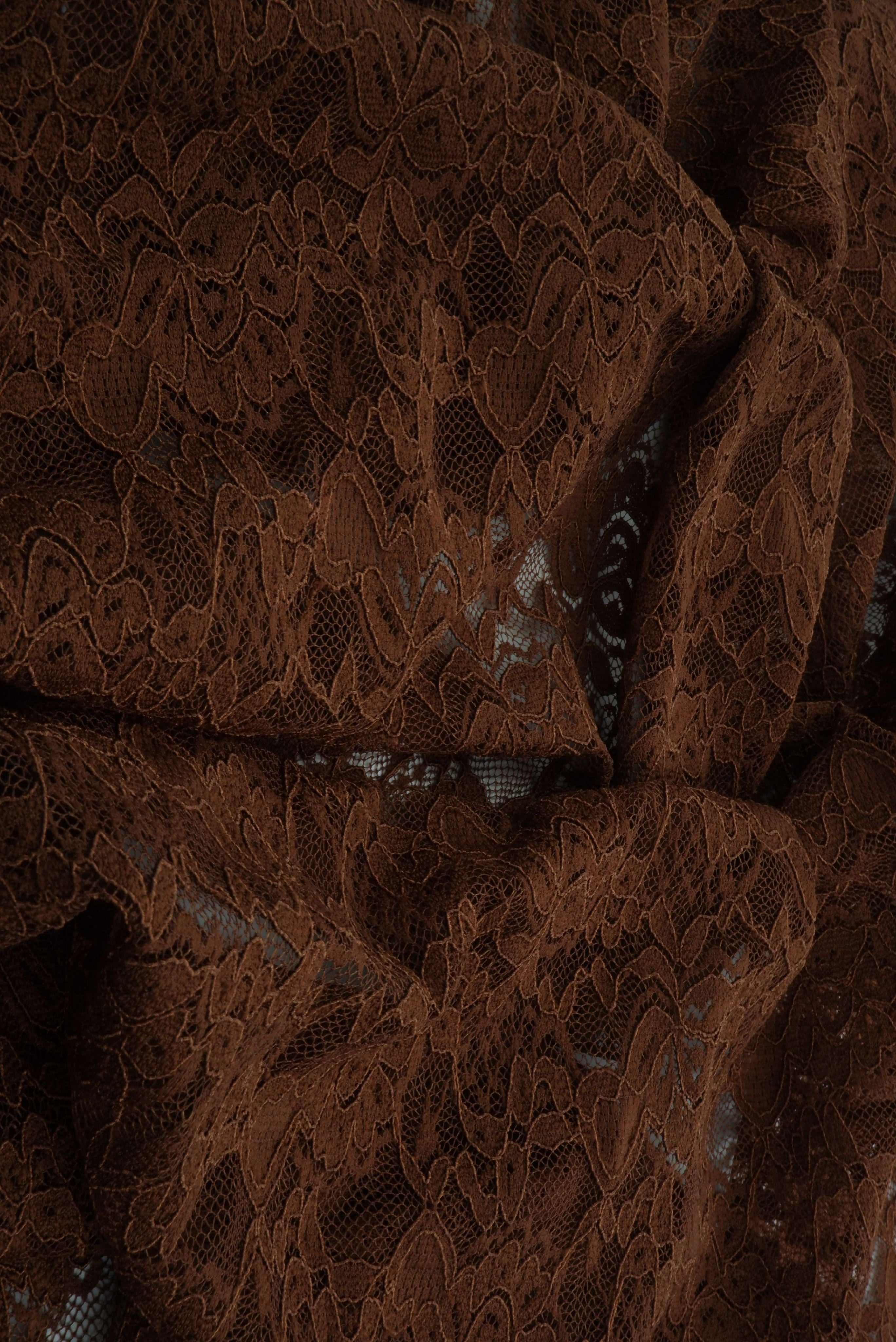 LACE4478 BROWN BLOUSE BODYSUIT BOTTOMS CAMI DRESS FLORAL LACE LOUNGEWEAR POLYESTER SOLID SPANDEX T-SHIRT TOPS TUNICS