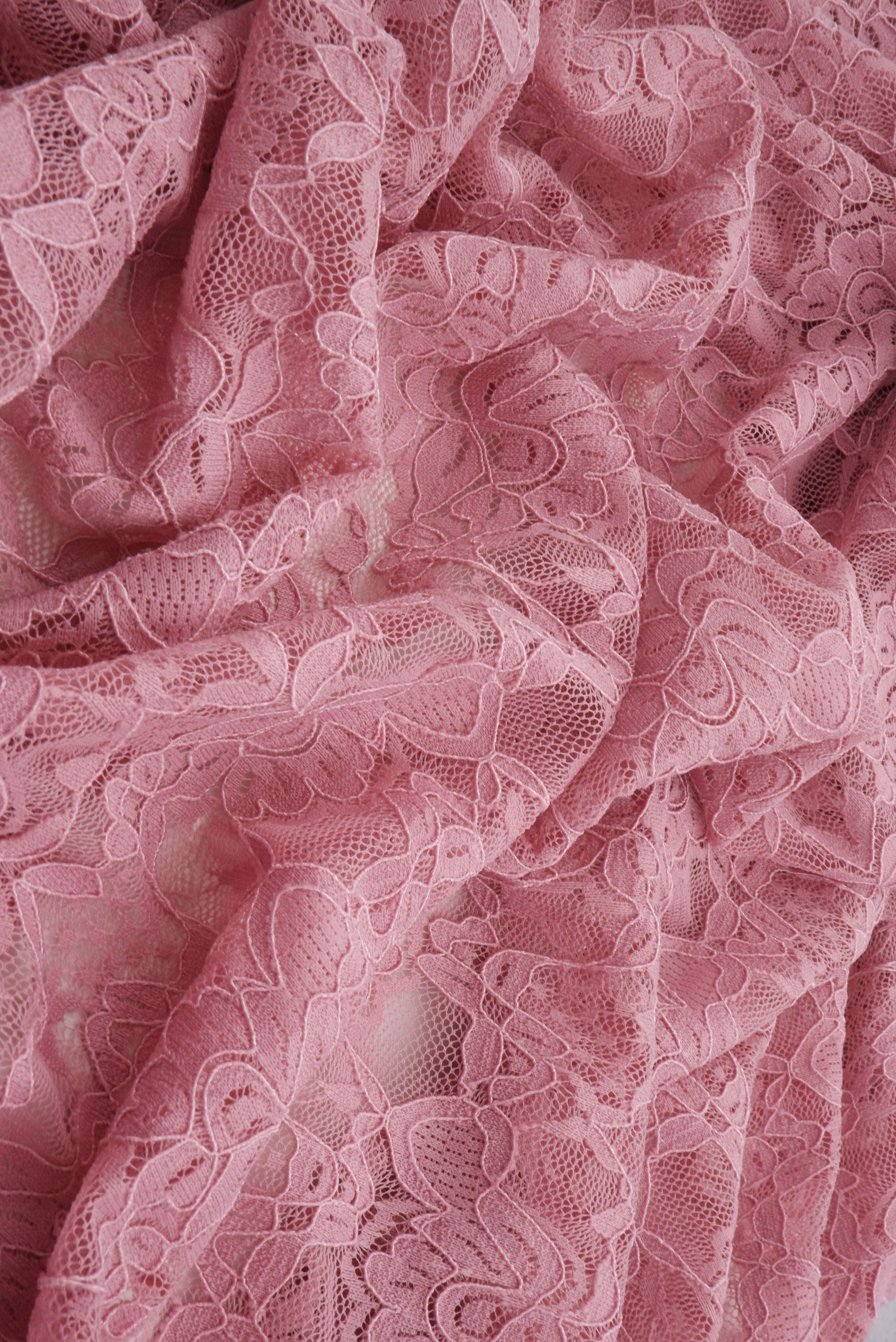 LACE4478 PINK DUSTY BLOUSE BODYSUIT BOTTOMS CAMI DRESS FLORAL LACE LOUNGEWEAR POLYESTER SOLID SPANDEX T-SHIRT TOPS TUNICS