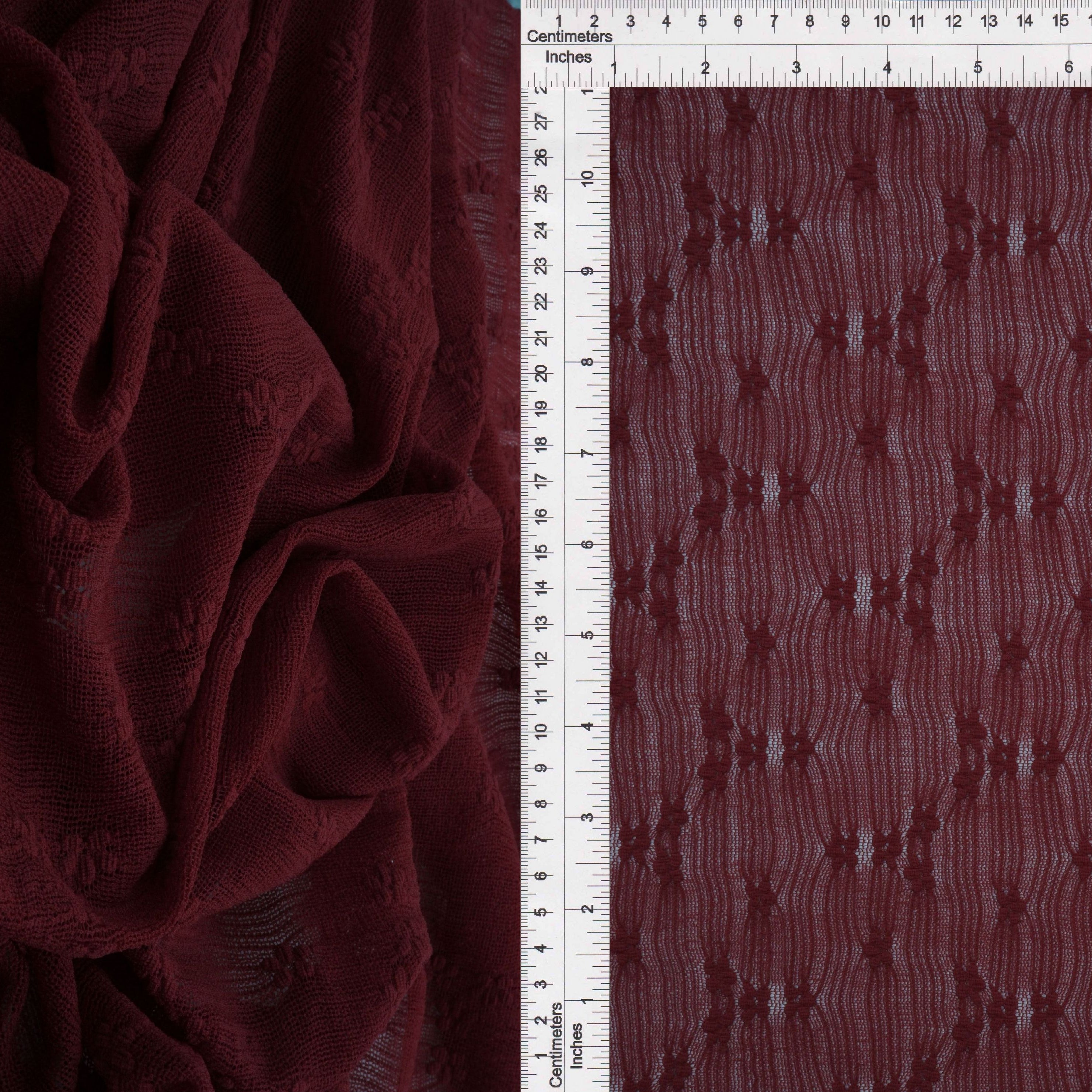 LACE4630 BURGUNDY BLOUSE DITSY DRESS KNIT LACE NYLON SKIRTS SOLID SPANDEX TOPS TUNICS