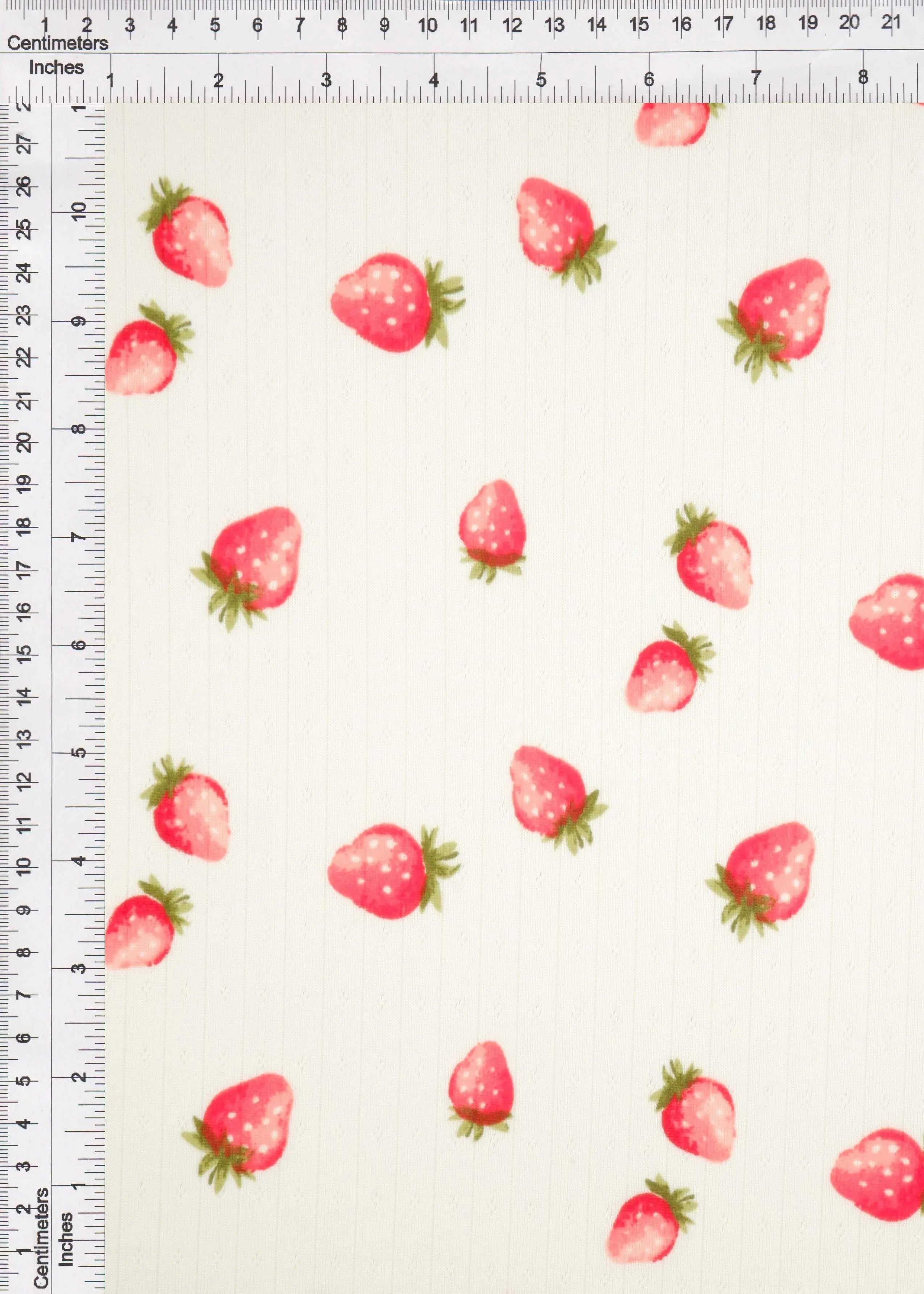 KNT4622-MS11480 IVORY/RED ACTIVEWEAR BLOUSE BOTTOMS CAMI DRESS KNIT OUTERWEAR POINTELLE POLYESTER PRINT RIBBED SKIRTS SPANDEX STRAWBERRY T-SHIRT TOPS TUNICS