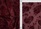 FLOCK-S70420 BURGUNDY BOTTOMS CAMI DRESS FLOCKING FLORAL KNIT MESH POLYESTER PRINT SKIRTS SPANDEX STRETCH TOPS