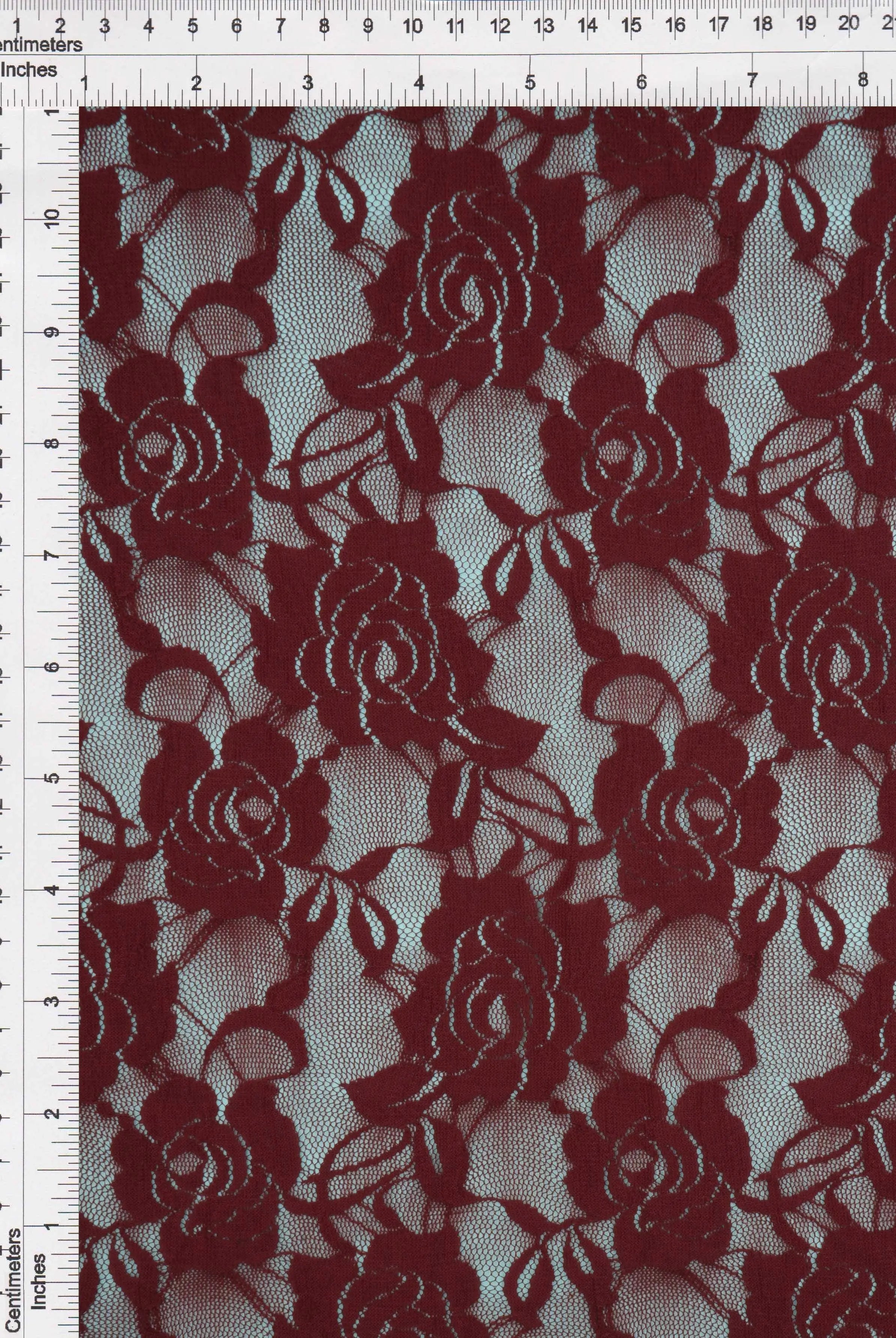 LACE1379 SOLID BURGUNDY LACE