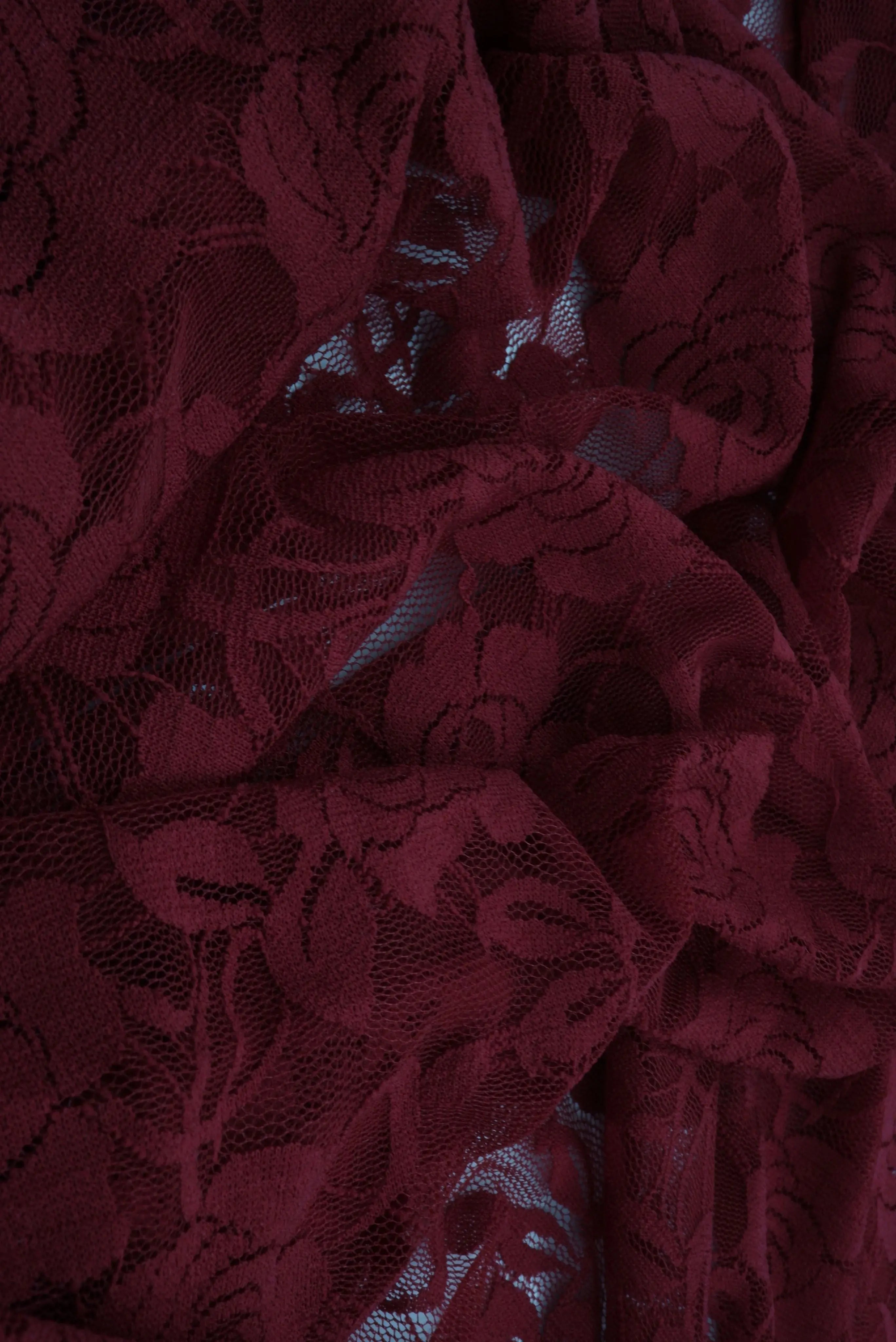 LACE1379 SOLID BURGUNDY LACE