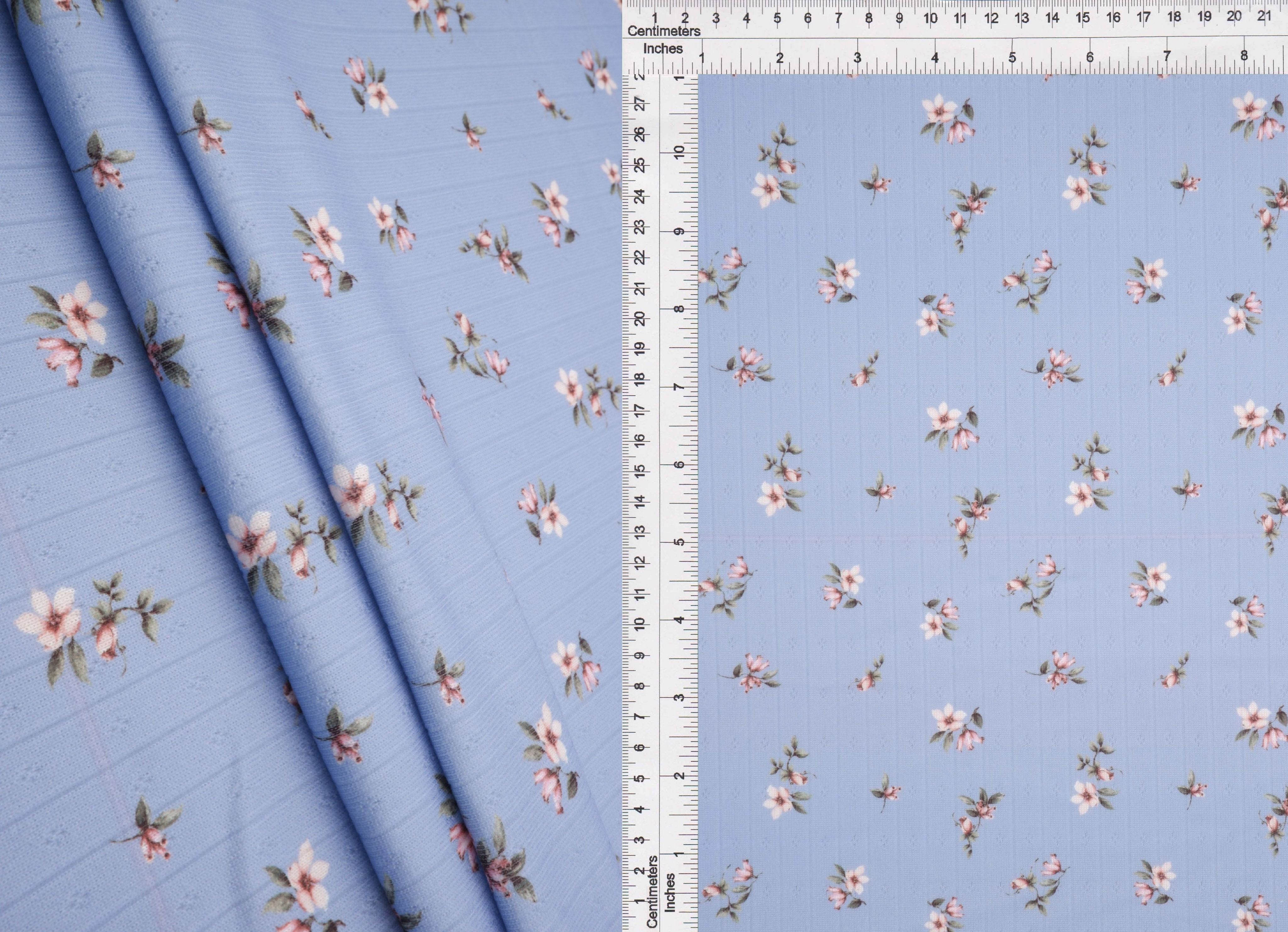 Pointelle Ditsy Print Knit Fabric - KNT4622-M11540D - Fabric Selection WS