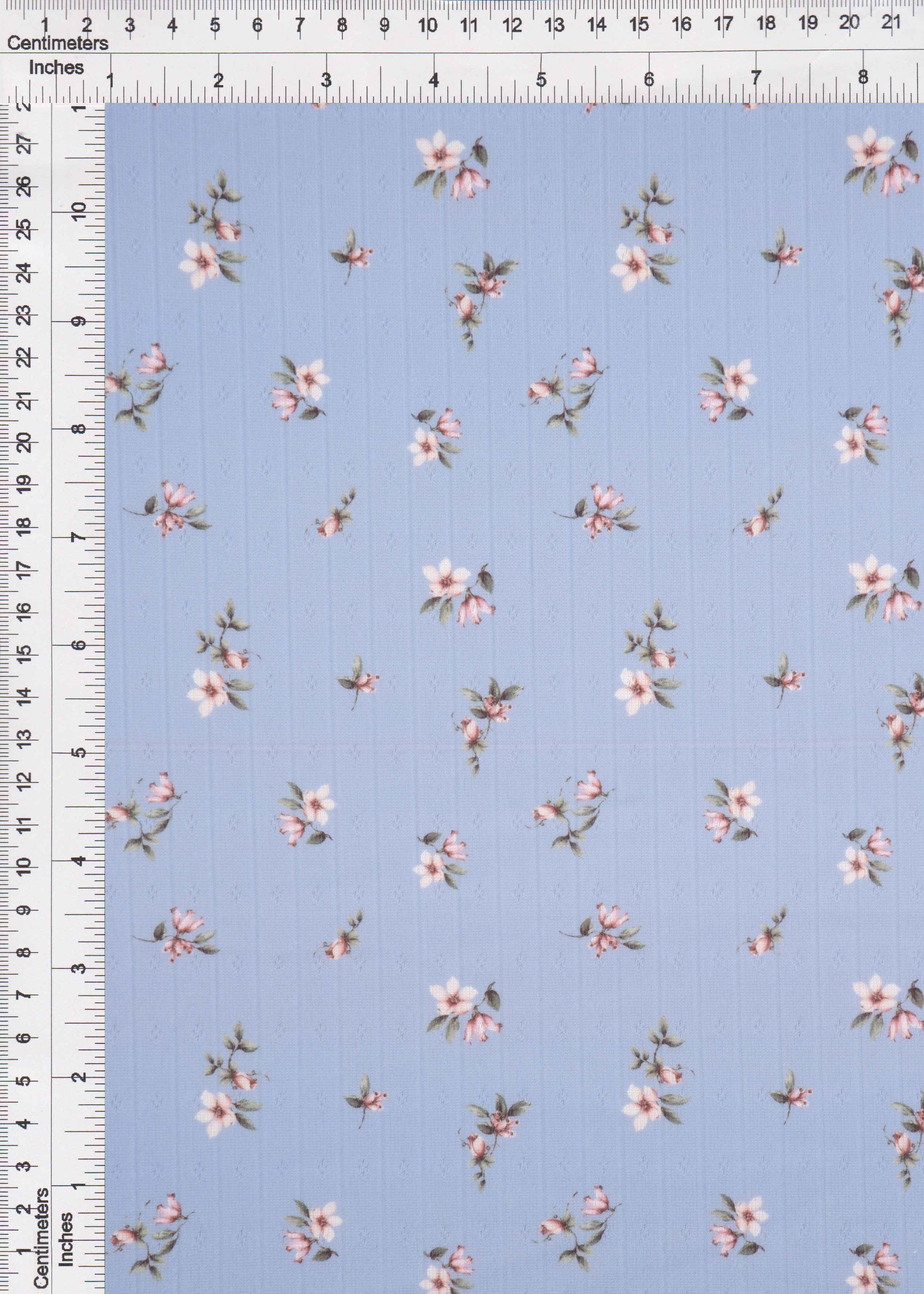 Pointelle Ditsy Print Knit Fabric - KNT4622-M11540D - Fabric Selection WS