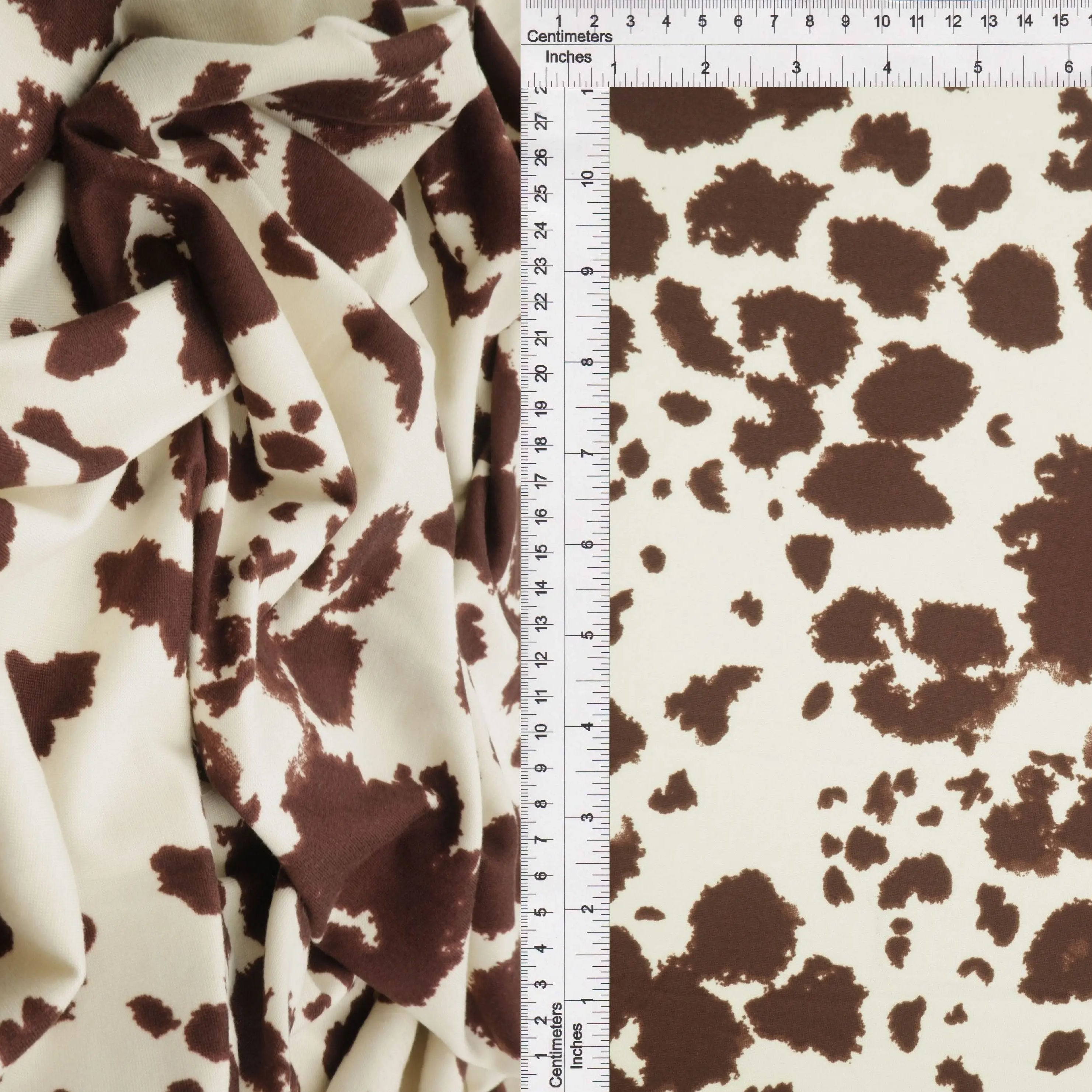 KNT4520-MS11098 OATMEAL/BROWN ACTIVEWEAR ANIMAL BIKER SHORTS BLOUSE BODYSUIT BOTTOMS CAMI COW DRESS KNIT PANTS POLYESTER PRINT SKIRTS SPANDEX STRETCH TOPS