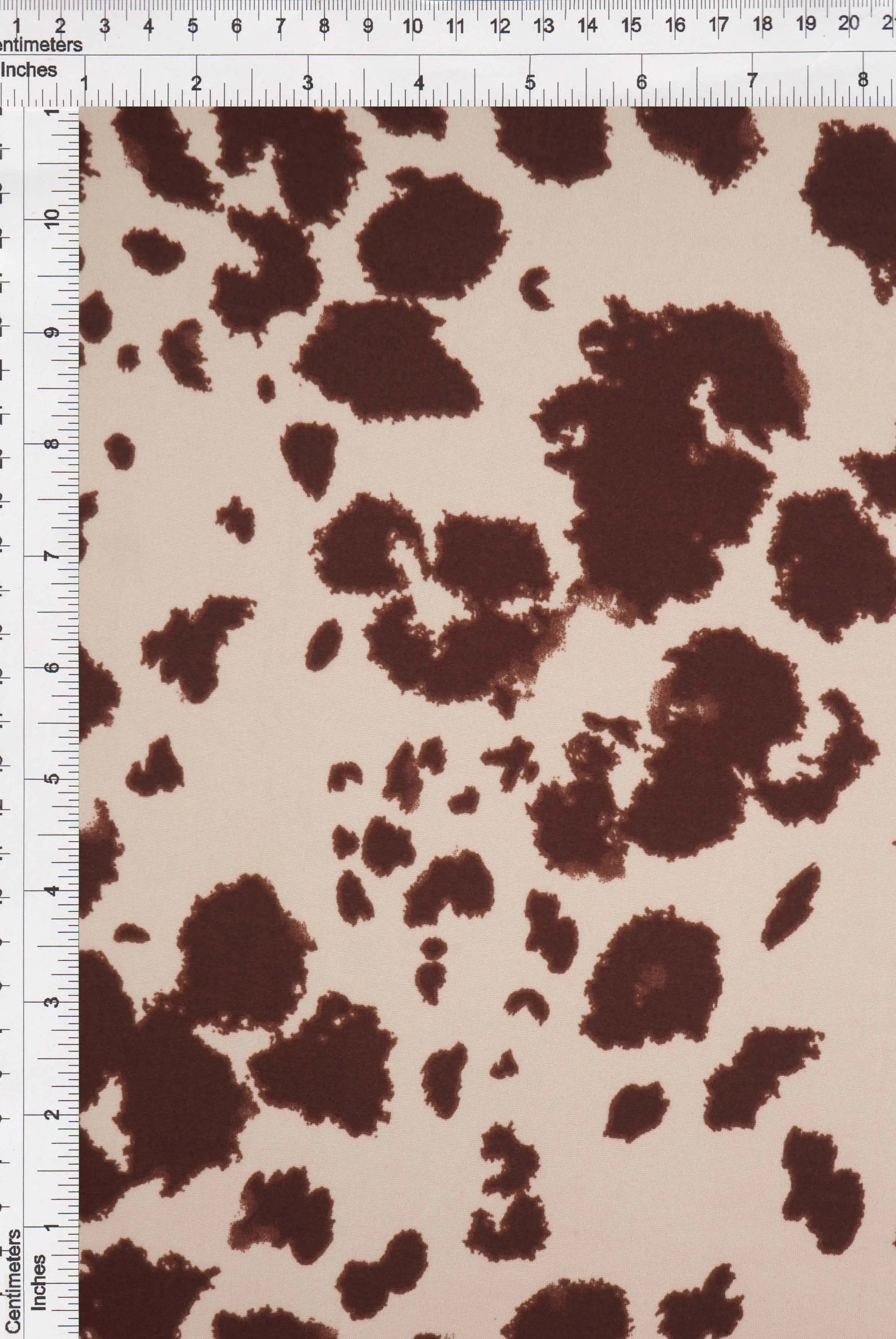 KNT4520-MS11098 TAUPE/BROWN ACTIVEWEAR ANIMAL BIKER SHORTS BLOUSE BODYSUIT BOTTOMS CAMI COW DRESS KNIT PANTS POLYESTER PRINT SKIRTS SPANDEX STRETCH TOPS