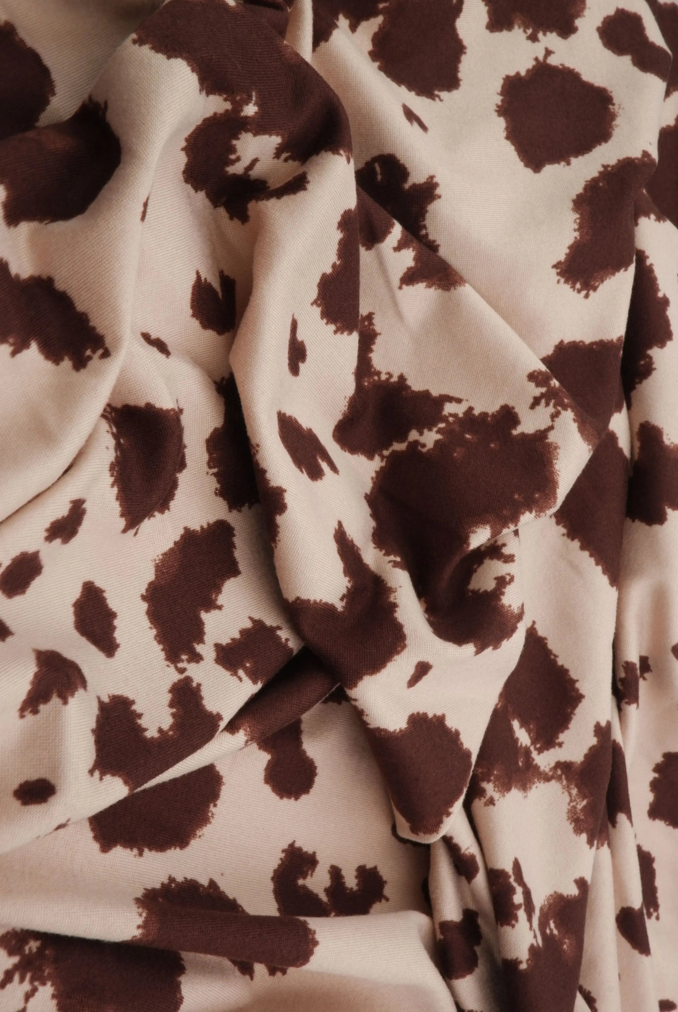 KNT4520-MS11098 TAUPE/BROWN ACTIVEWEAR ANIMAL BIKER SHORTS BLOUSE BODYSUIT BOTTOMS CAMI COW DRESS KNIT PANTS POLYESTER PRINT SKIRTS SPANDEX STRETCH TOPS