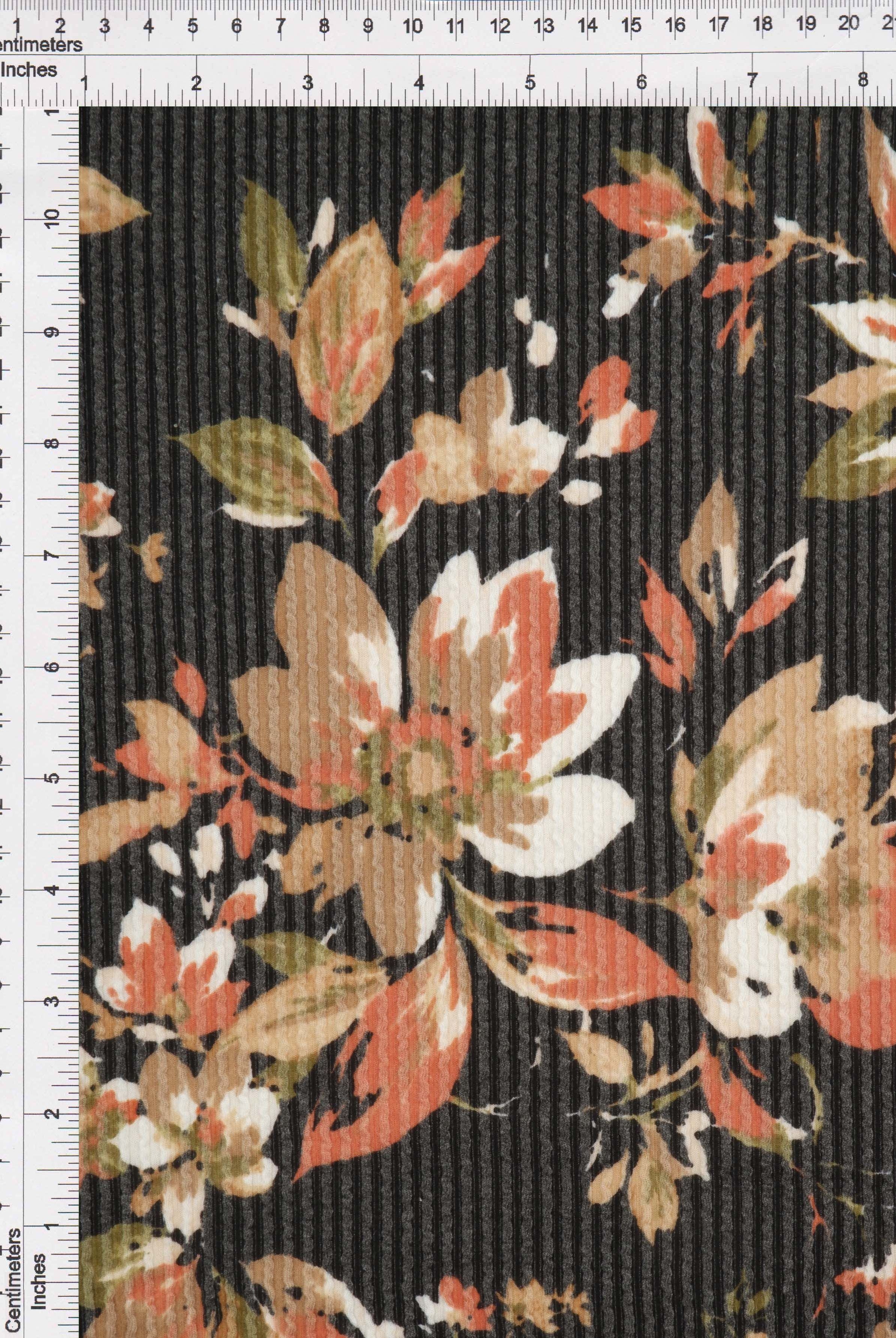 KNT4463-MS11312 BLACK ACTIVEWEAR BOTTOMS DOUBLE KNIT DRESS FLORAL JACQUARD PANTS POLYESTER RAYON RIB SKIRTS SOLID SPANDEX STRETCH TOPS URBAN