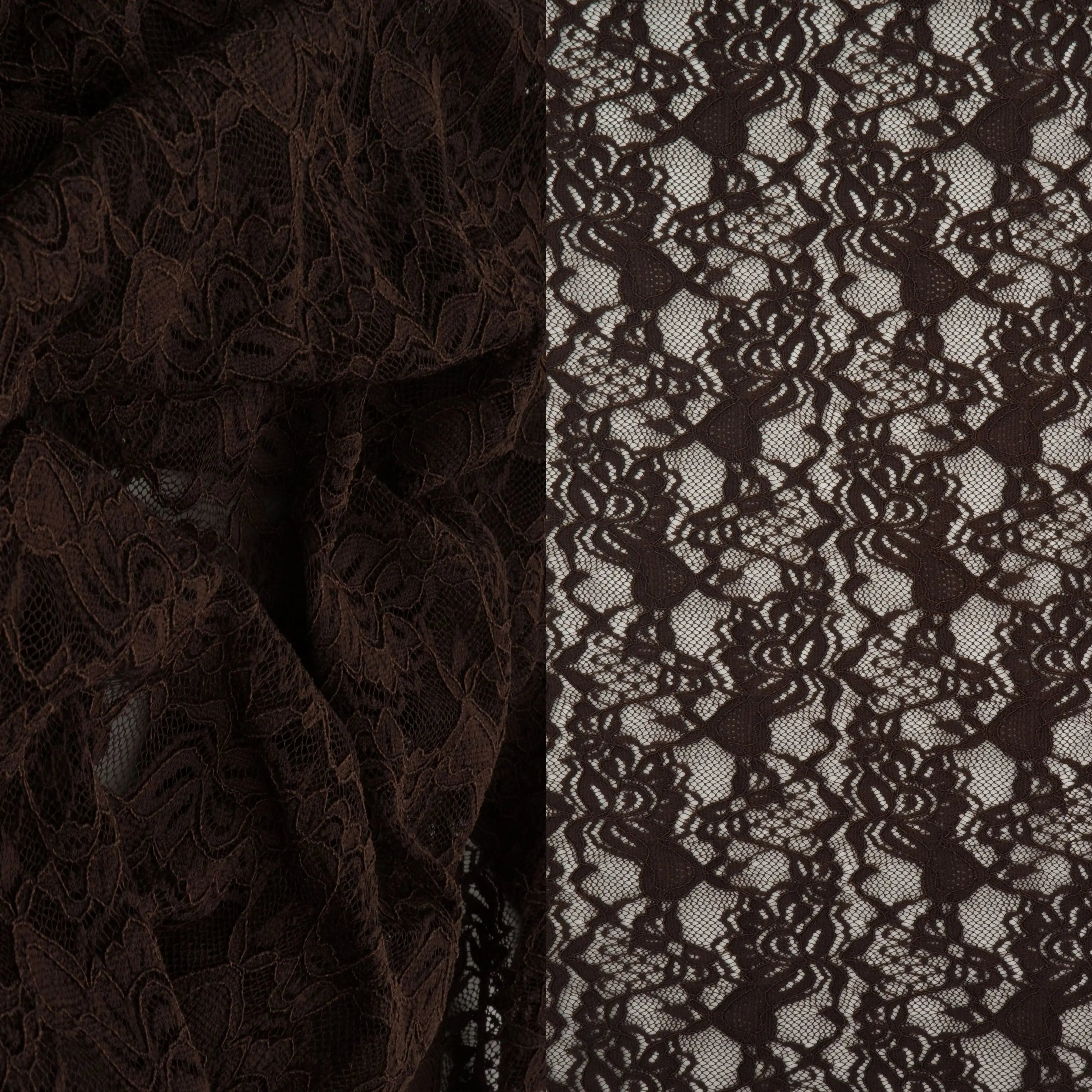 LACE4478 BROWN DK BLOUSE BODYSUIT BOTTOMS CAMI DRESS FLORAL LACE LOUNGEWEAR POLYESTER SOLID SPANDEX T-SHIRT TOPS TUNICS
