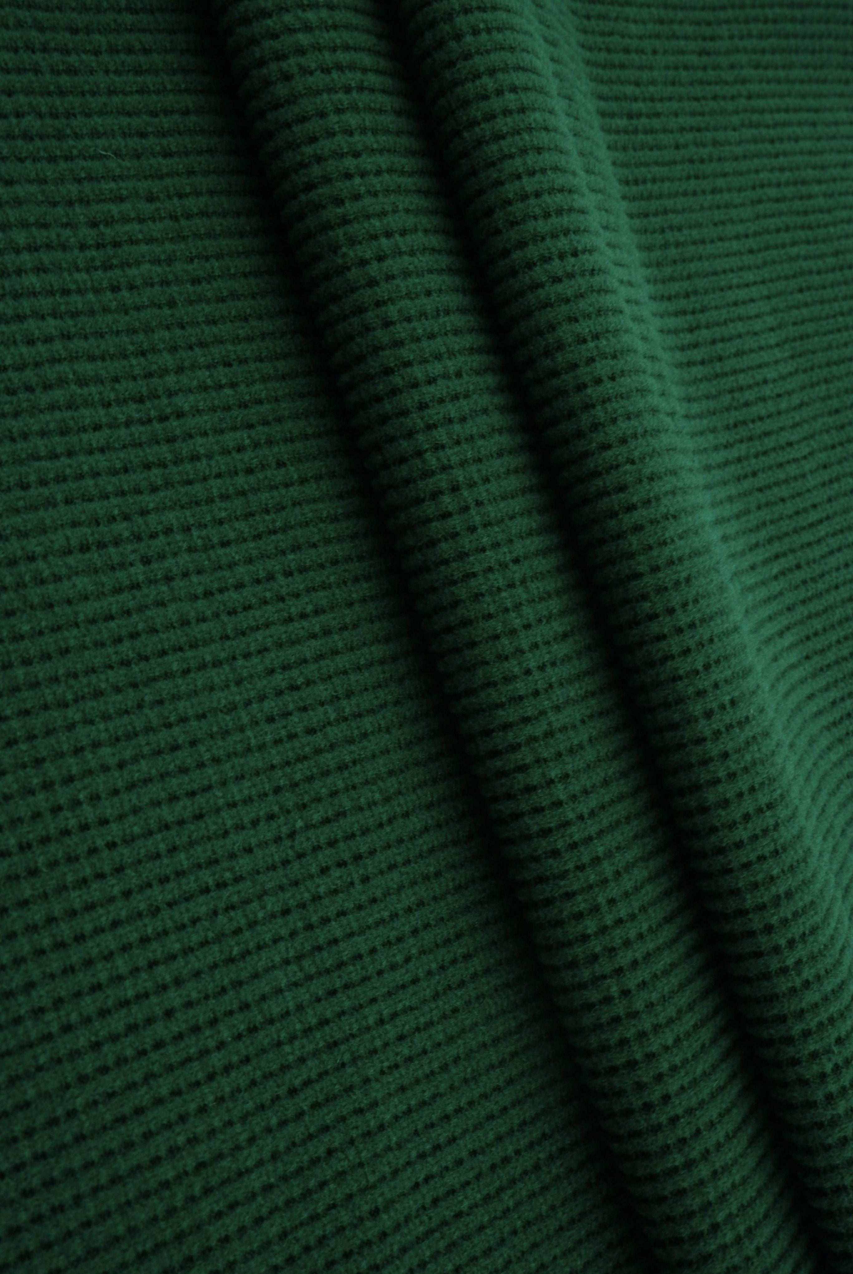 KNT4612 HUNTER GREEN BOTTOMS KNIT NO-PRINT PANTS SKIRTS SOLID-B STRETCH SWEATER SWEATSHIRT TOPS TUNICS WAFFLE