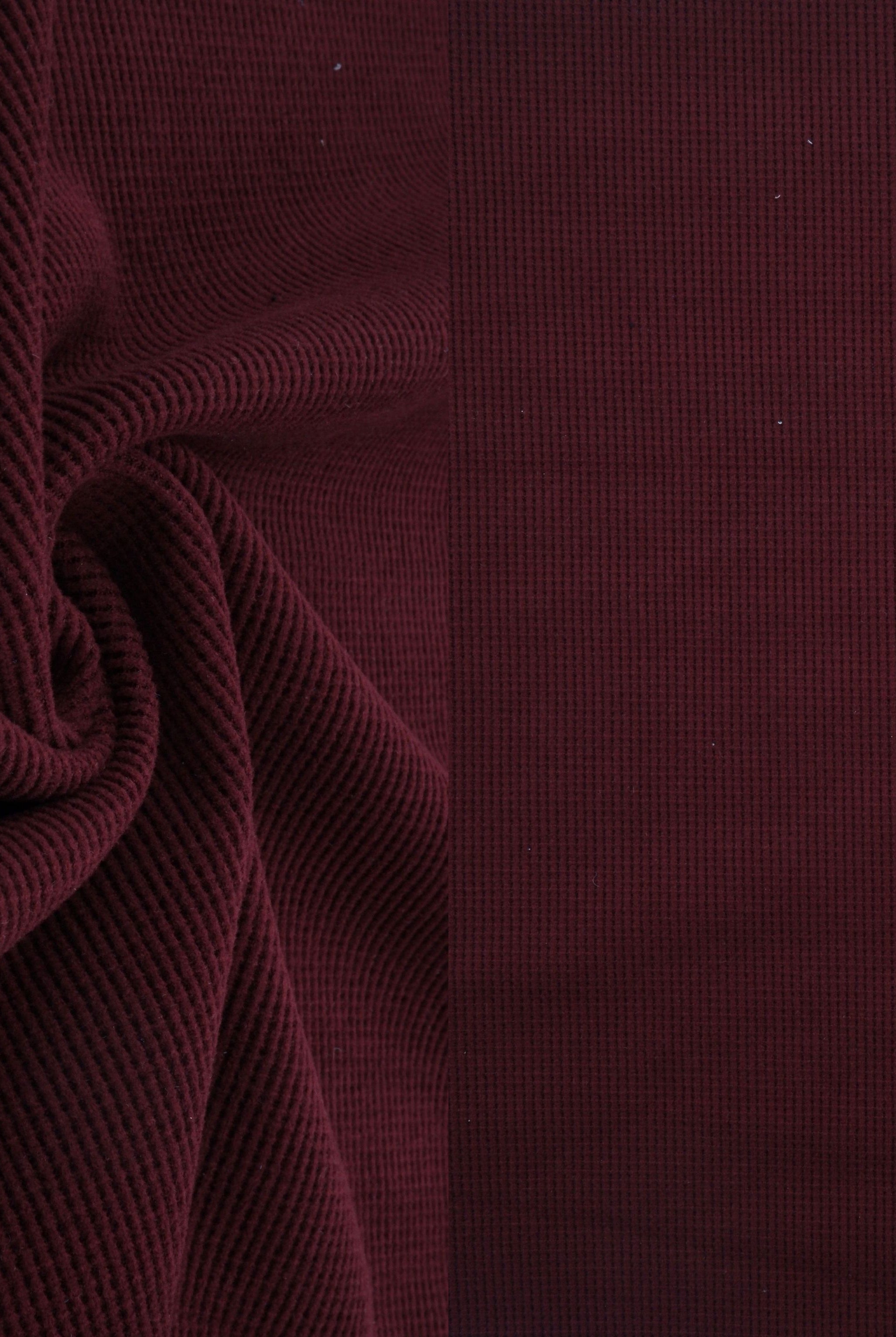 KNT4612 BURGUNDY BOTTOMS KNIT NO-PRINT PANTS SKIRTS SOLID-B STRETCH SWEATER SWEATSHIRT TOPS TUNICS WAFFLE