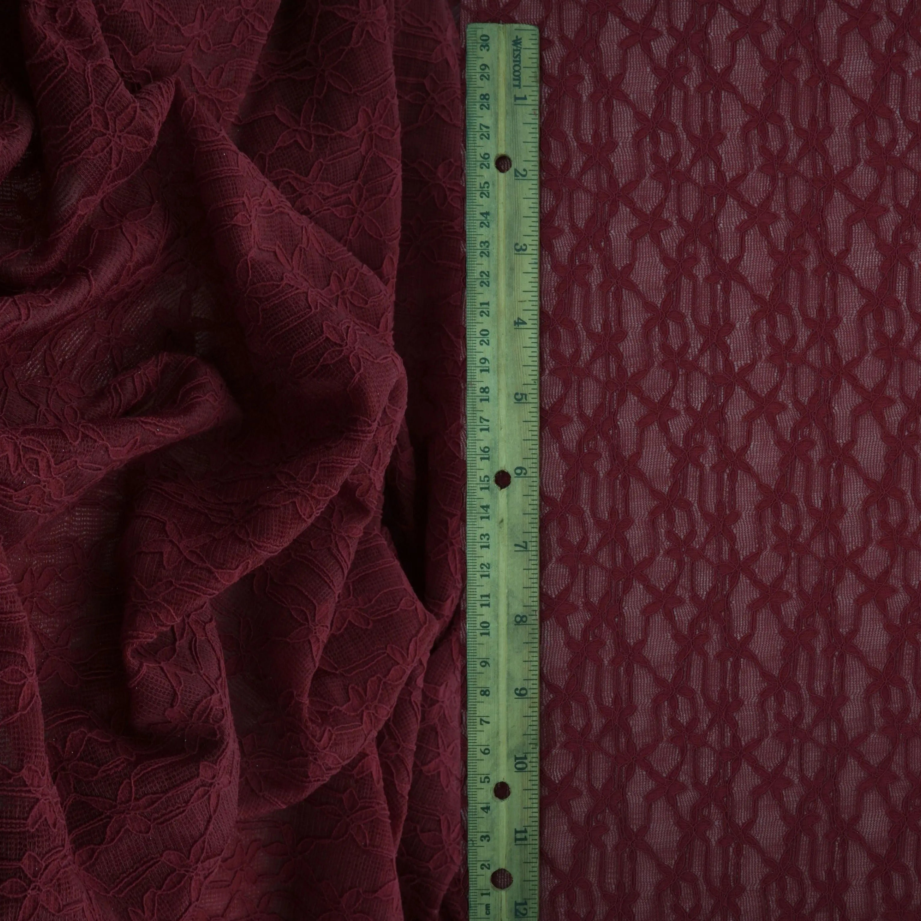 LACE4511 BURGUNDY BLOUSE BOTTOMS DITSY DRESS FLOWER LACE NYLON PANTS SKIRTS SOLID-B SPANDEX TOPS