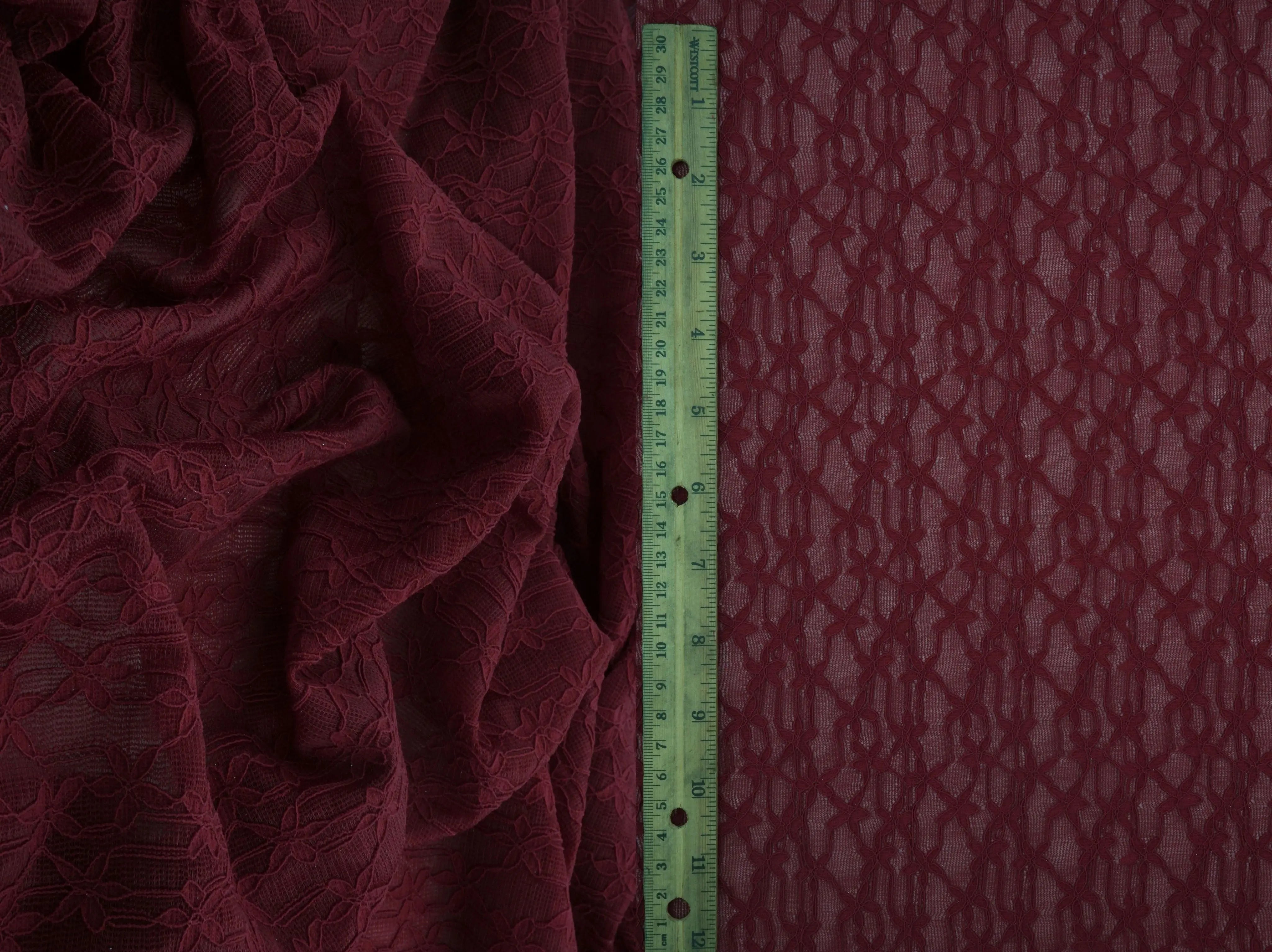 LACE4511 BURGUNDY BLOUSE BOTTOMS DITSY DRESS FLOWER LACE NYLON PANTS SKIRTS SOLID-B SPANDEX TOPS