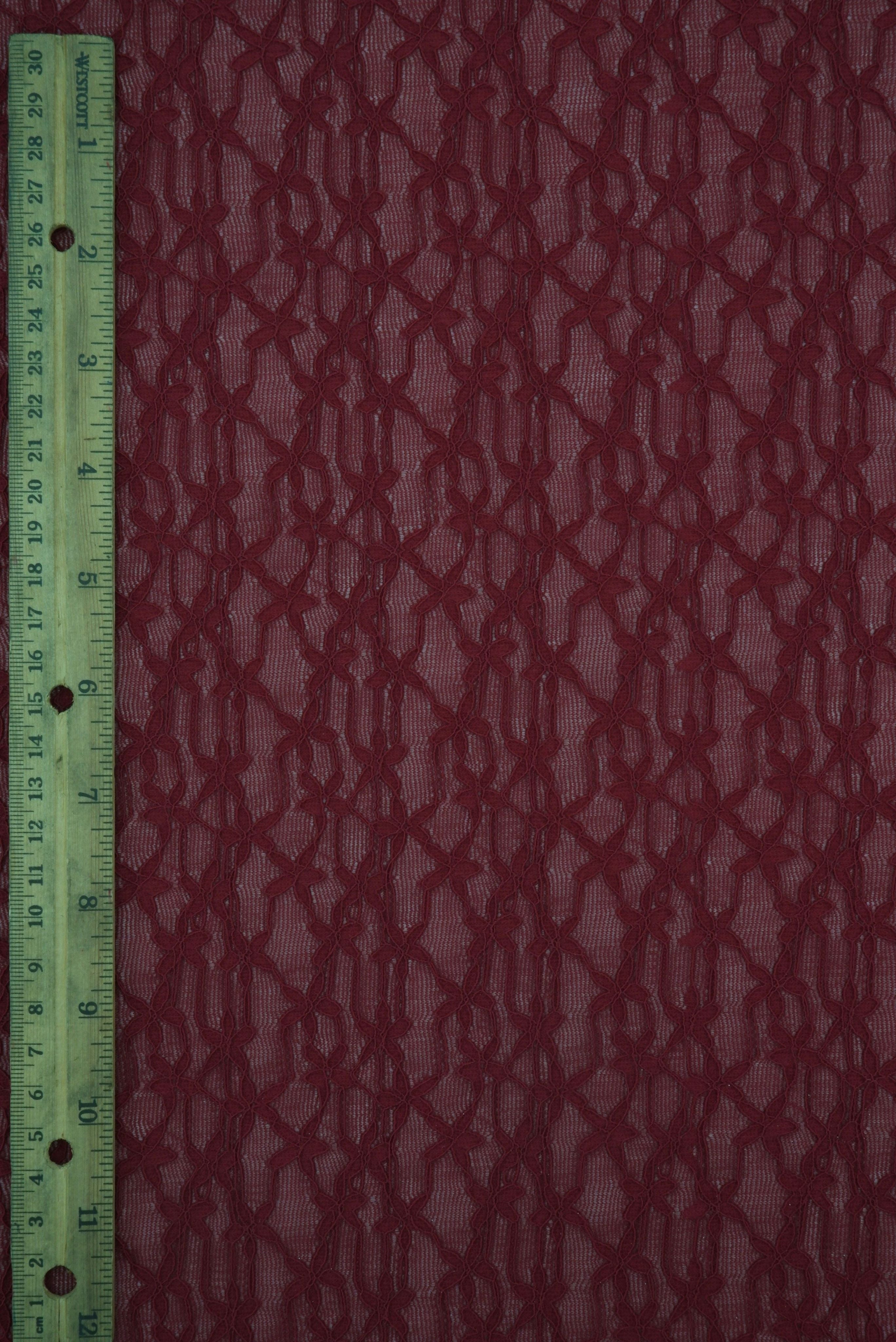 LACE4511 BURGUNDY BLOUSE BOTTOMS DITSY DRESS FLOWER LACE NYLON PANTS SKIRTS SOLID-B SPANDEX TOPS