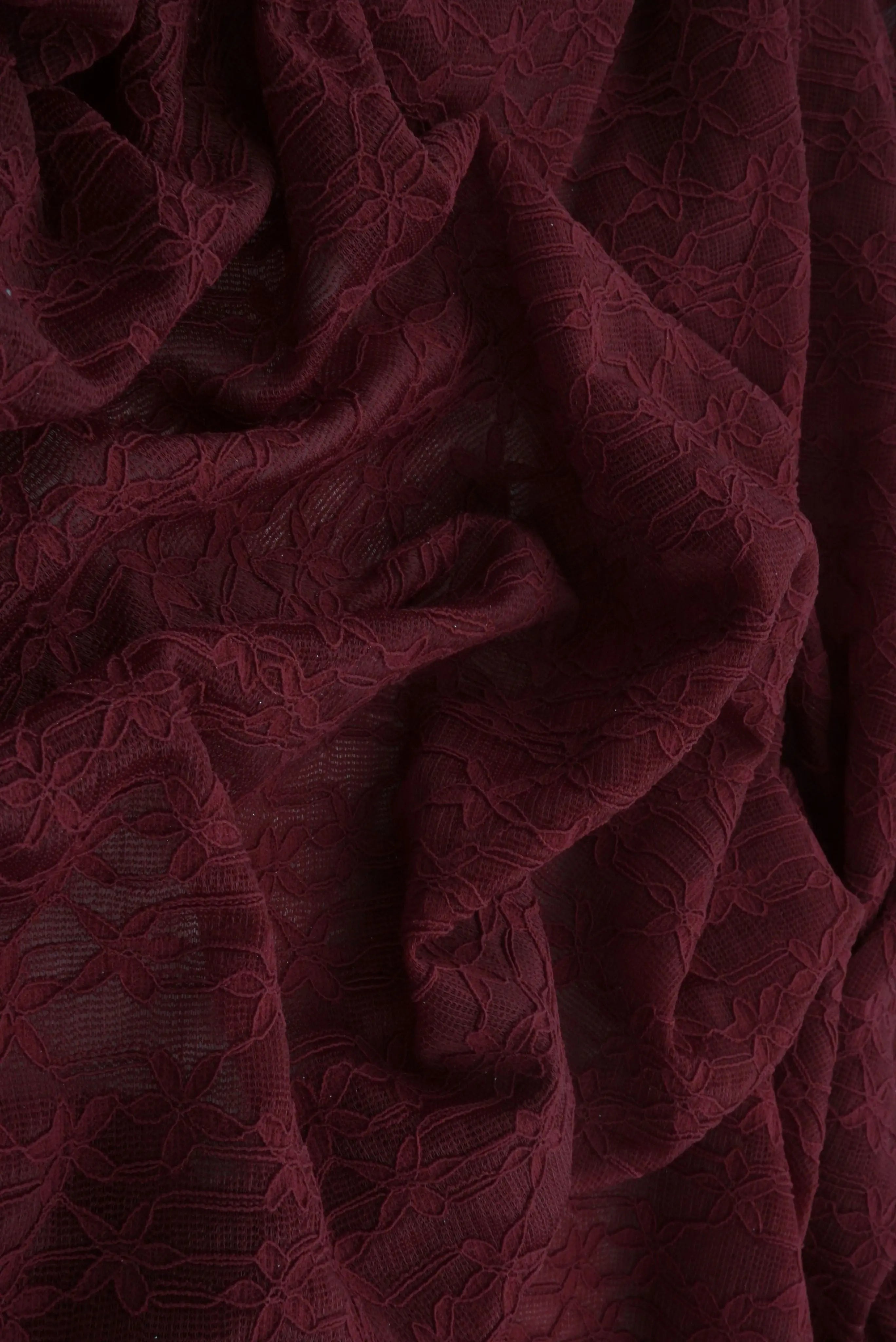 LACE4511 BURGUNDY BLOUSE BOTTOMS DITSY DRESS FLOWER LACE NYLON PANTS SKIRTS SOLID-B SPANDEX TOPS