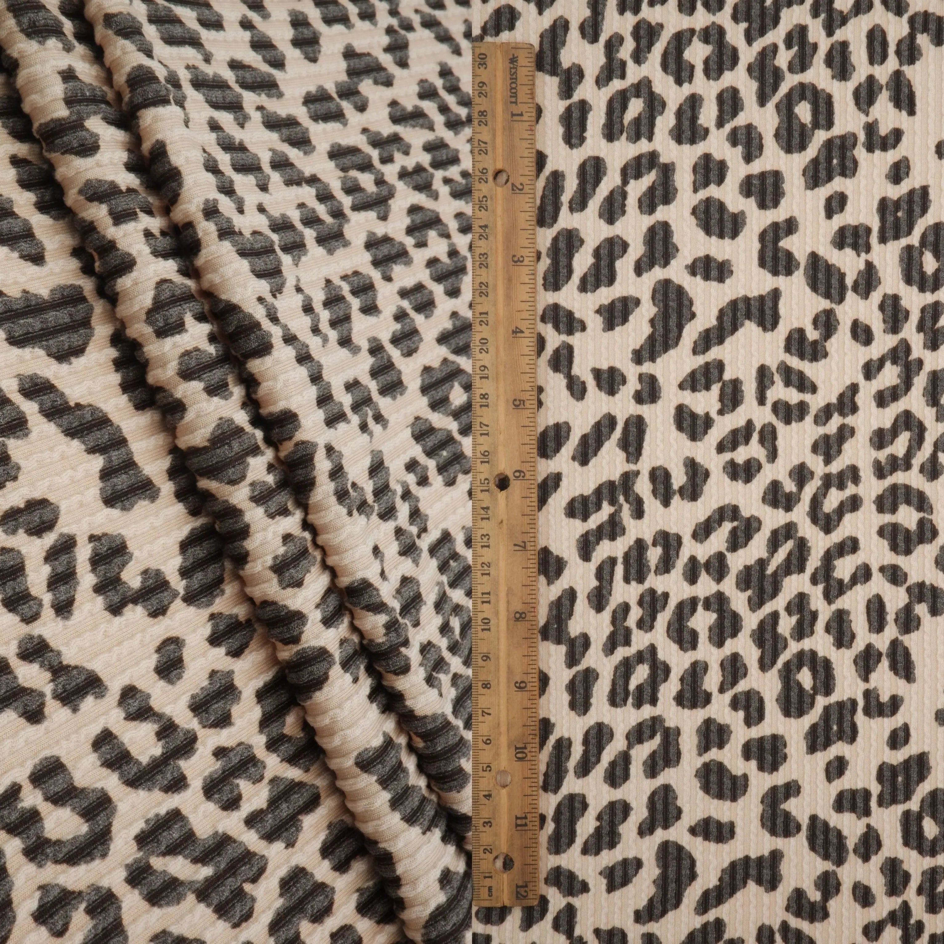KNT4463-S304102 TAUPE ACTIVEWEAR ANIMAL BODYSUIT DOUBLE KNIT DRESS JACQUARD PANTS POLYESTER RAYON RIB SKIRTS SOLID SPANDEX STRETCH URBAN