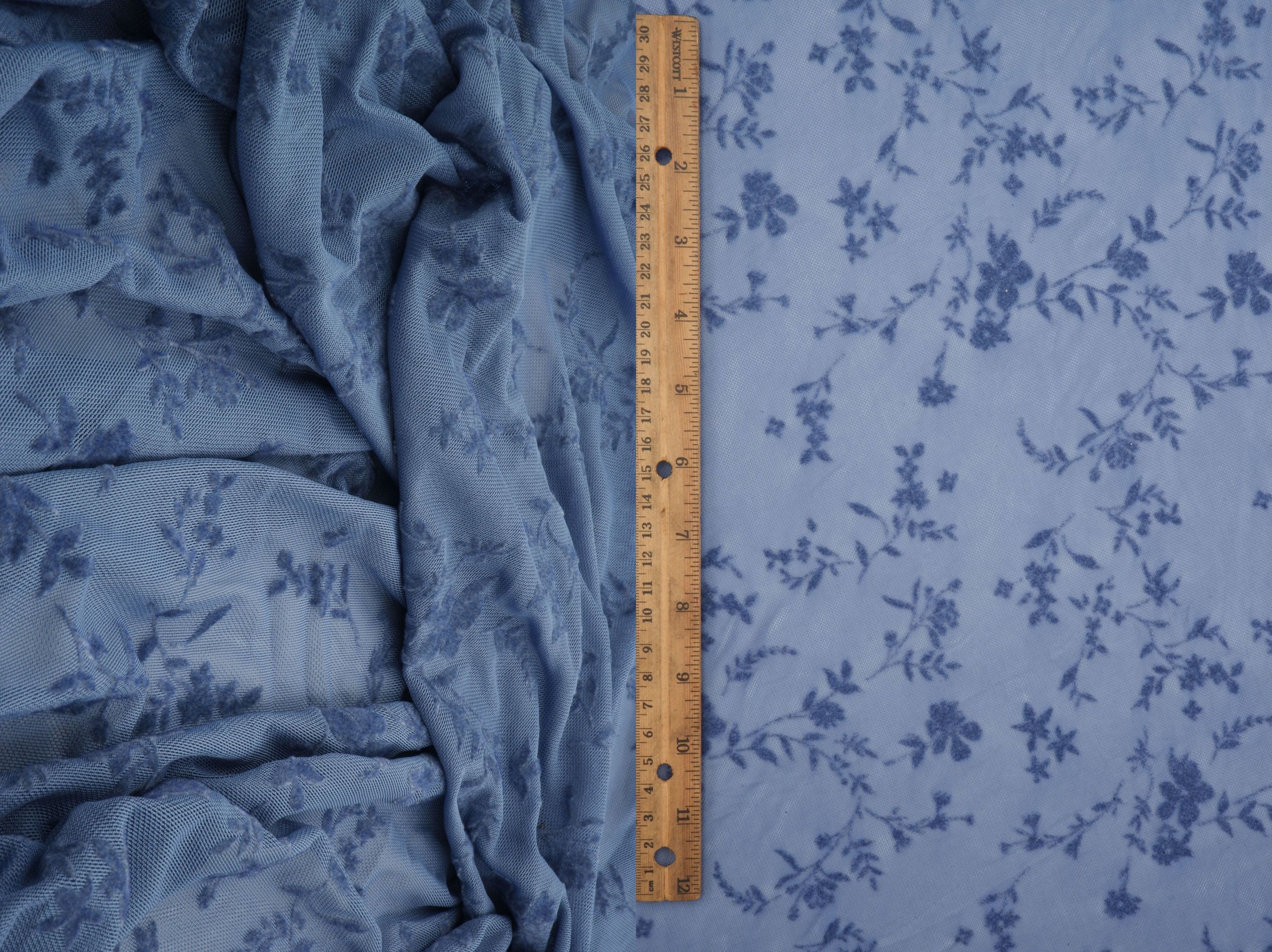 Floral Mesh Flocking Fabric FLOCK-MS11576 - Fabric Selection WS