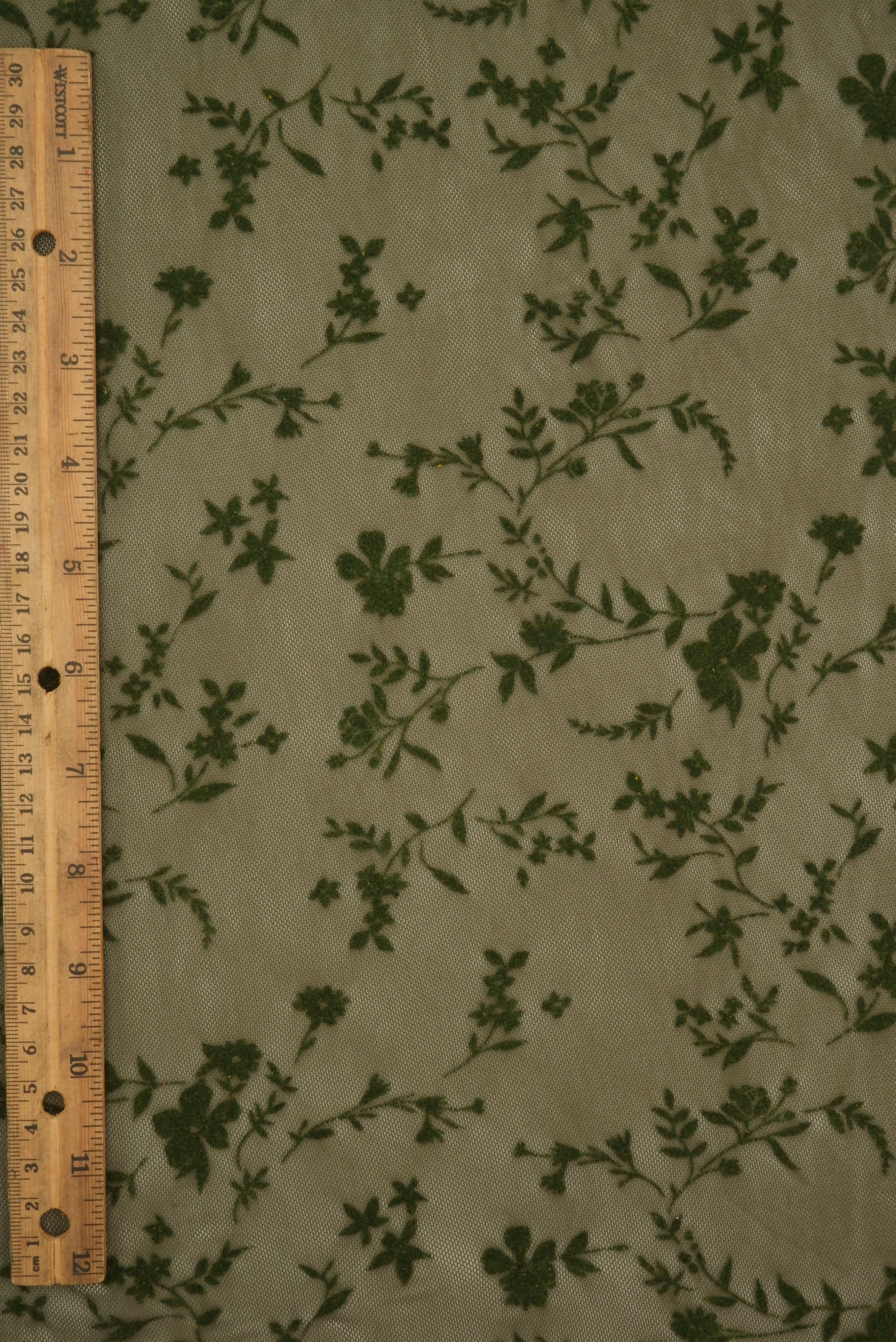 Floral Mesh Flocking Fabric FLOCK-MS11576 - Fabric Selection WS