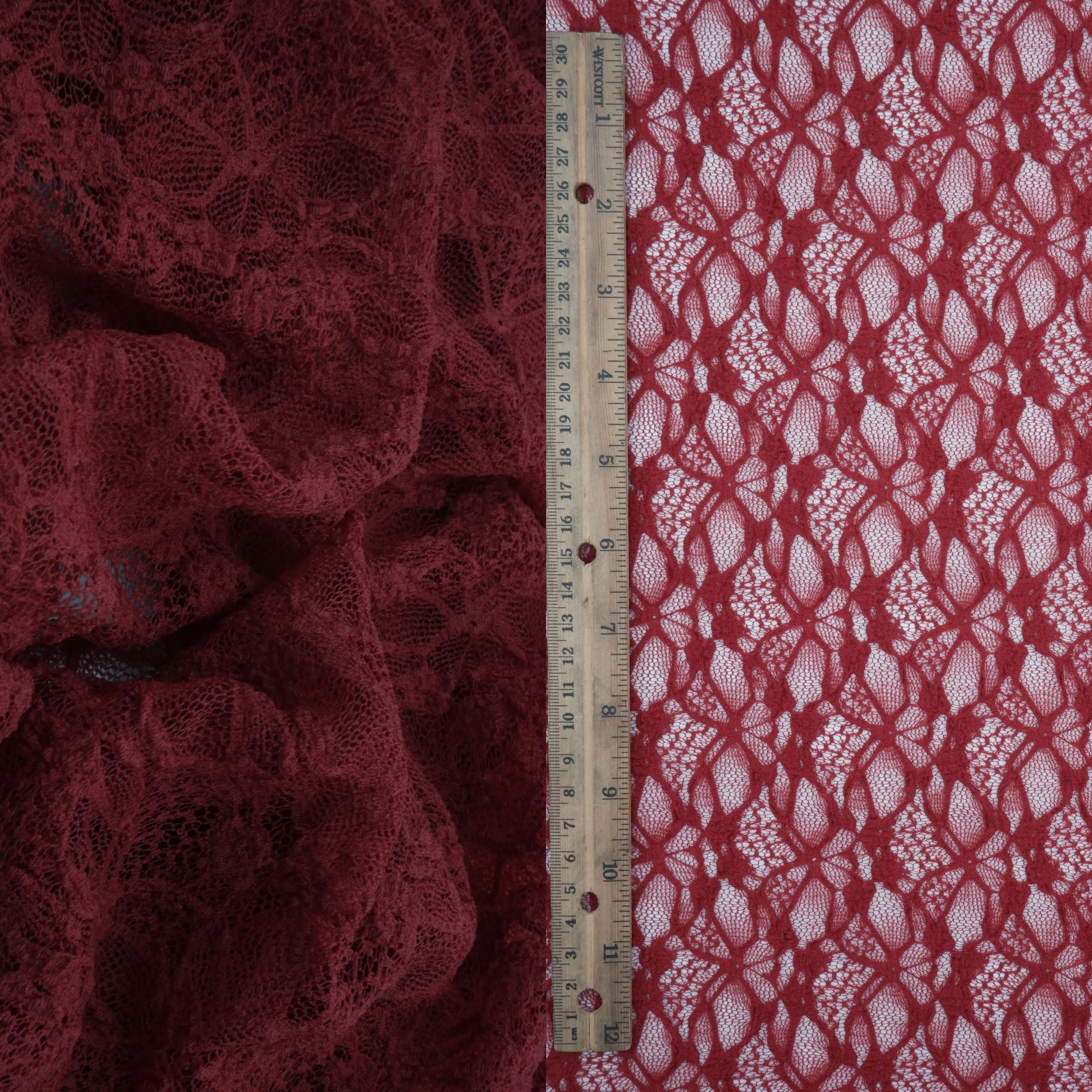LACE4661 CHERRY RED KNIT