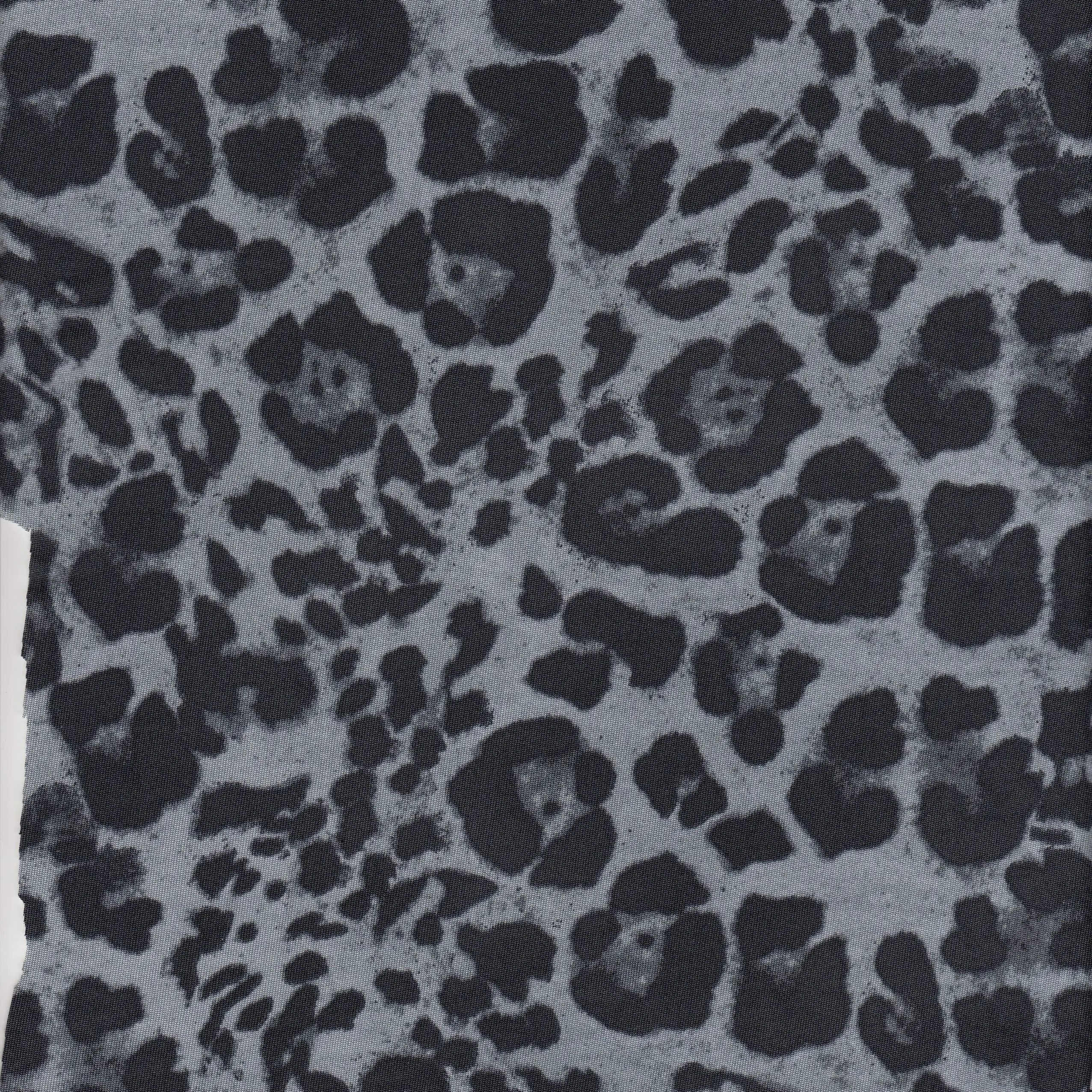 KNT4498-DU148 GREY ACTIVEWEAR ANIMAL BIKER SHORTS BLOUSE BODYSUIT BOTTOMS CAMI DIGITAL PRINT DRESS KNIT LEOPARD PANTS POLYESTER SKIRTS SPANDEX STRETCH TOPS