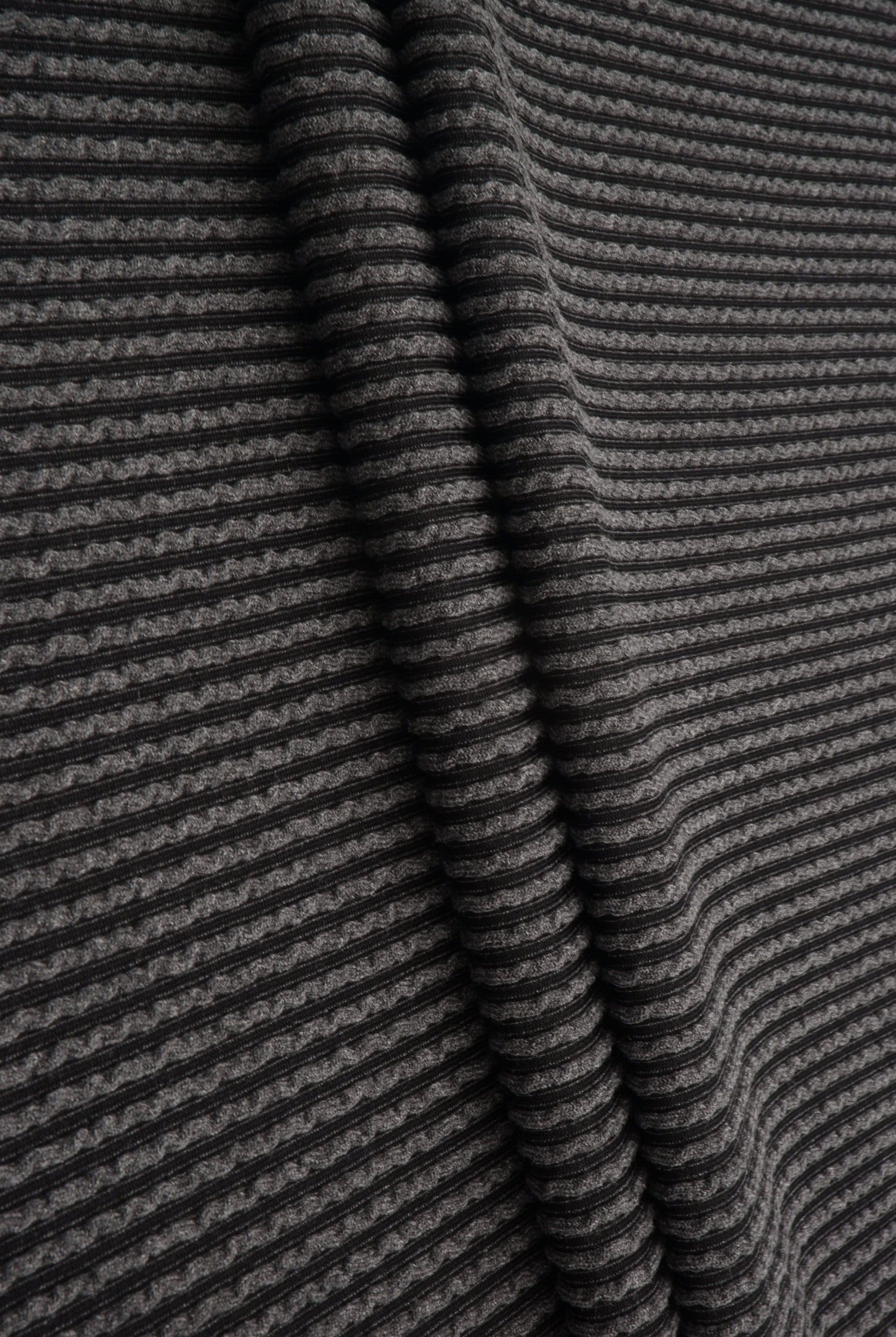 KNT4463 CHARCOAL B BODYSUIT BOTTOMS CAMI DOUBLE KNIT DRESS JACQUARD LOUNGEWEAR NO-PRINT PANTS POLYESTER RAYON RIB SOLID SPANDEX STRETCH SWEATER T-SHIRT URBAN