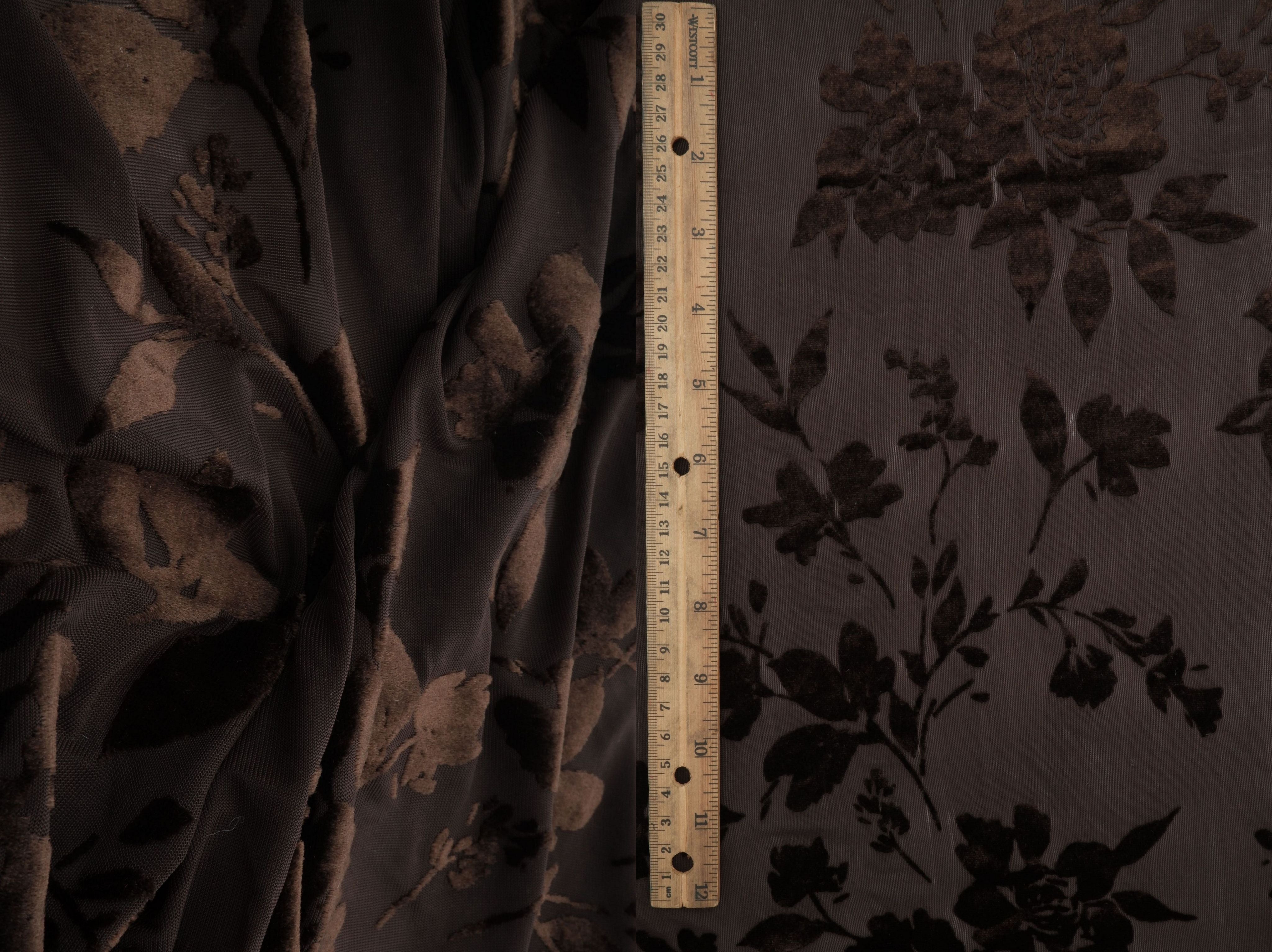 Floral Velvet Burnout Stretch Knit Fabric - KNT3869-MS11375 - Fabric Selection WS