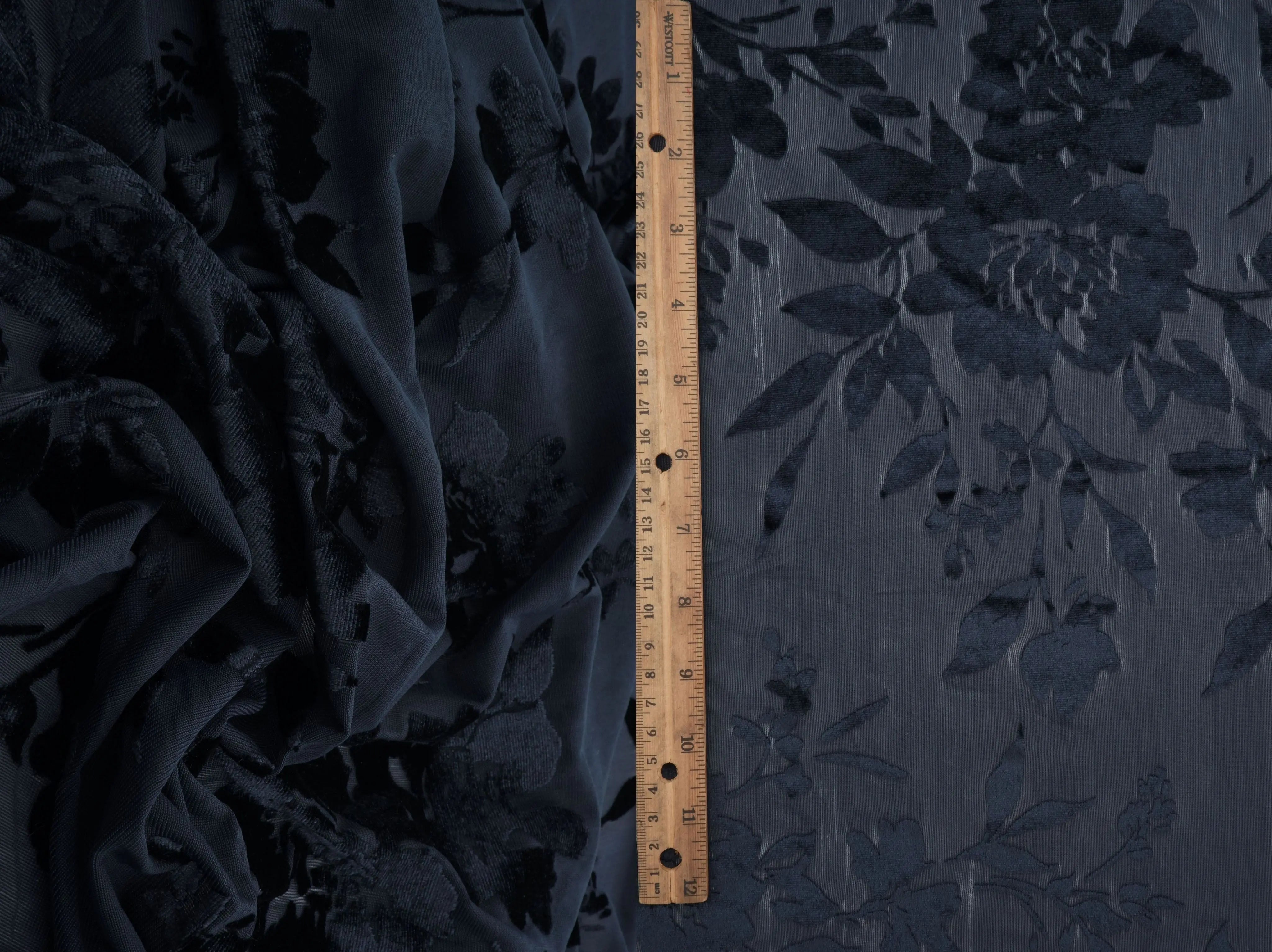 KNT3869-MS11375 NAVY BLOUSE BODYSUIT BOTTOMS BURNOUT CAMI DRESS FLORAL KNIT NYLON PANTS POLYESTER PRINT-B SPANDEX STRETCH TOPS TUNICS