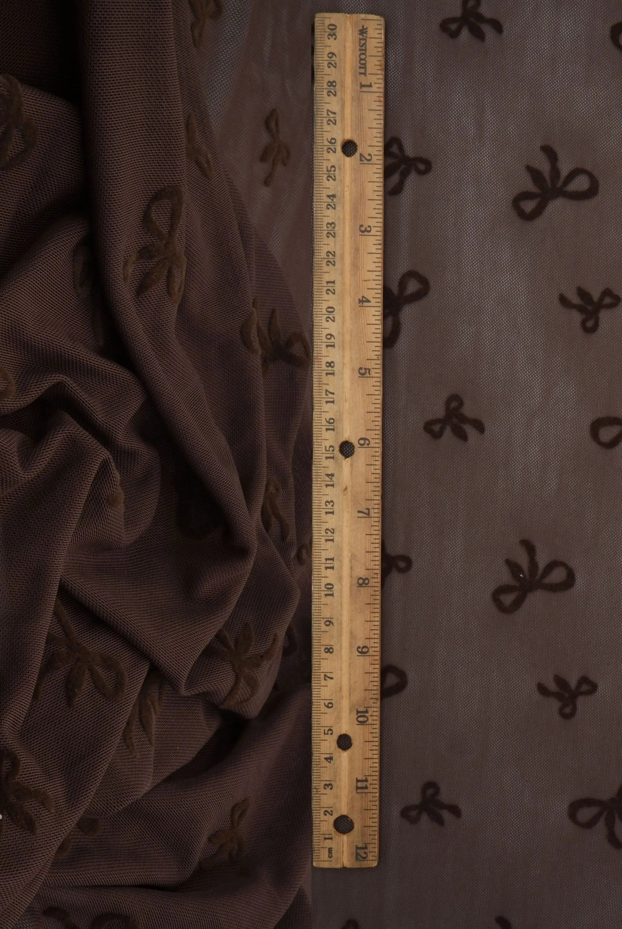 FLOCK-MS11411 BROWN BLOUSE BODYSUIT BOTTOMS BOW CAMI DRESS FLOCKING LOUNGEWEAR MESH POLYESTER PRINT SPANDEX STRETCH TOPS