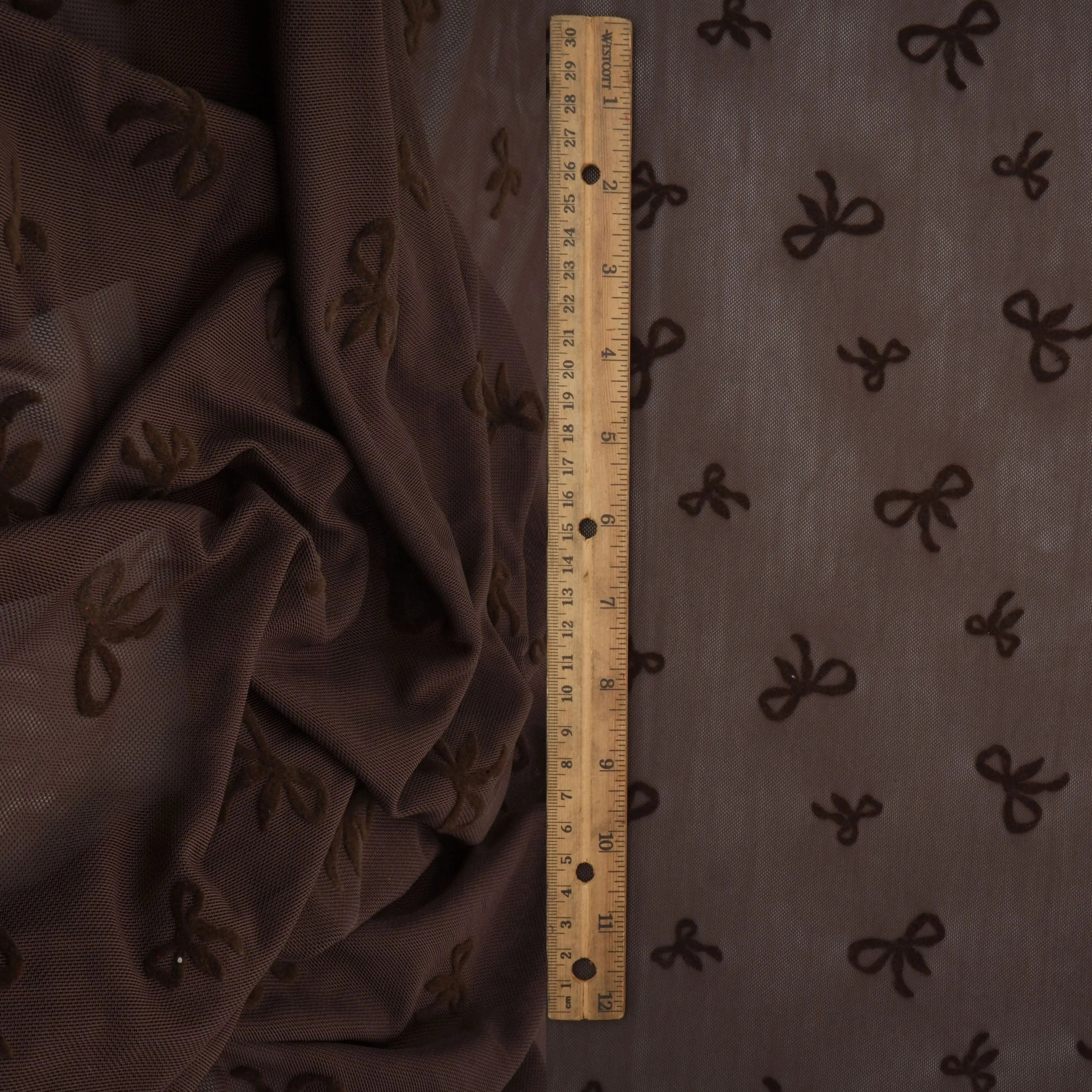 FLOCK-MS11411 BROWN BLOUSE BODYSUIT BOTTOMS BOW CAMI DRESS FLOCKING LOUNGEWEAR MESH POLYESTER PRINT SPANDEX STRETCH TOPS