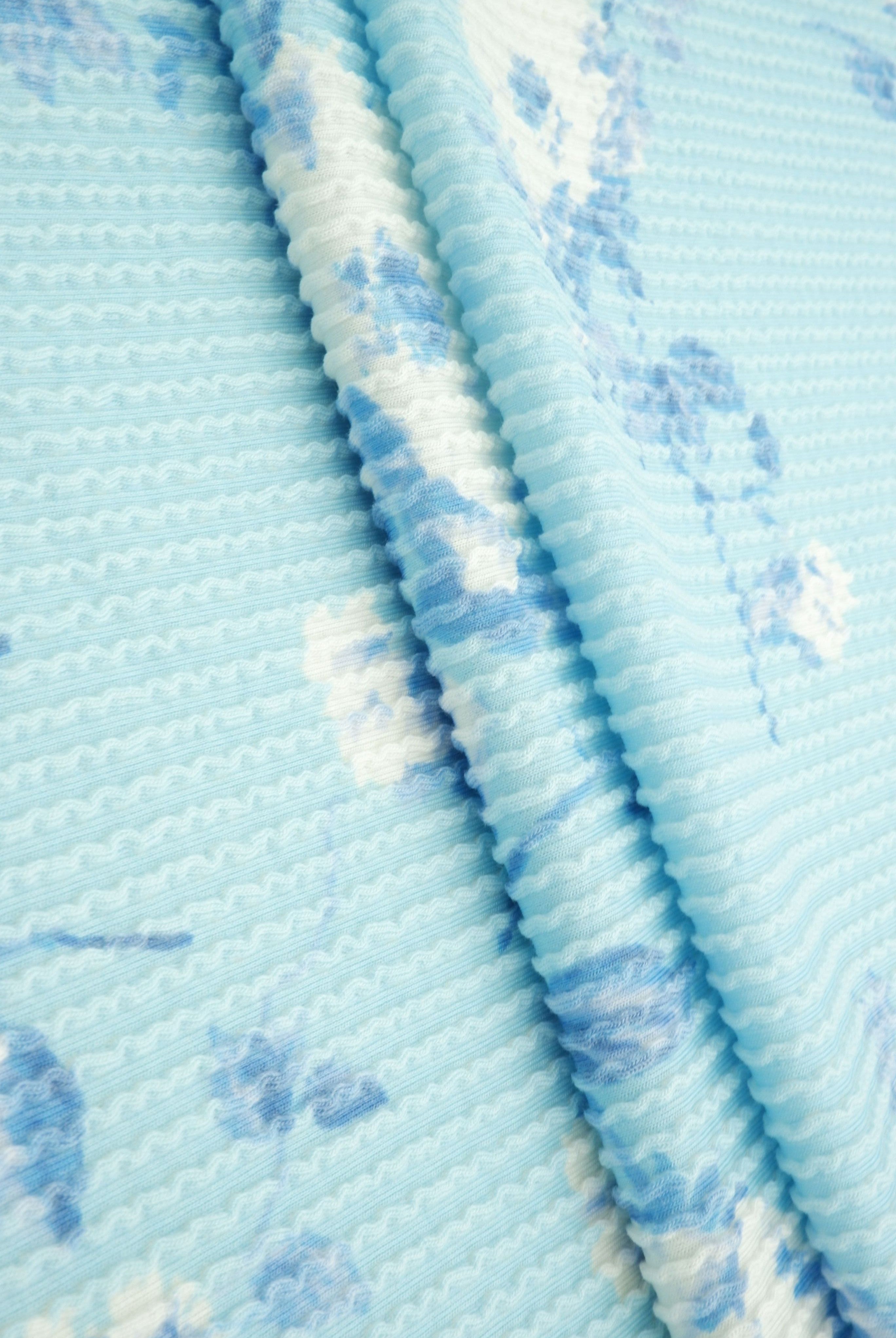 KNT4463-MS11153 SKY BLUE ACTIVEWEAR BOTTOMS DOUBLE KNIT DRESS FLOWER JACQUARD PANTS POLYESTER RAYON RIB SKIRTS SOLID SPANDEX STRETCH URBAN