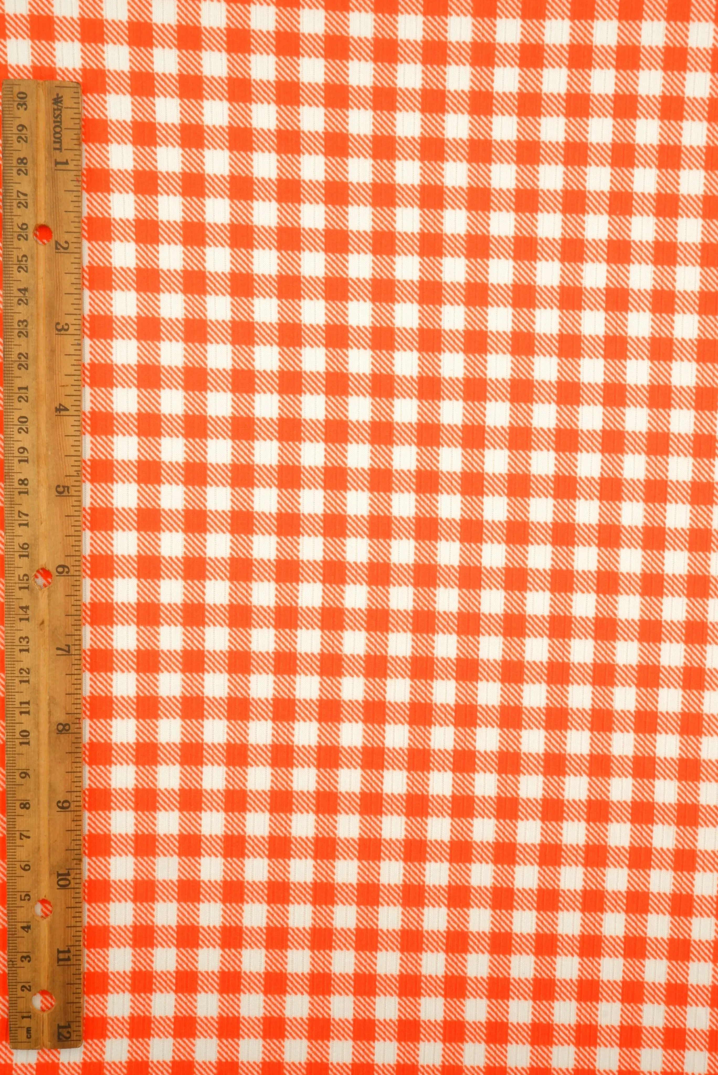 KNT3422-DU918 ORANGE BIKER SHORTS BODYSUIT BOTTOMS CAMI DRESS GINGHAM KNIT PANTS POLYESTER PRINT RIBBED 4X2 SKIRTS SPANDEX STRETCH SWEATER TOPS