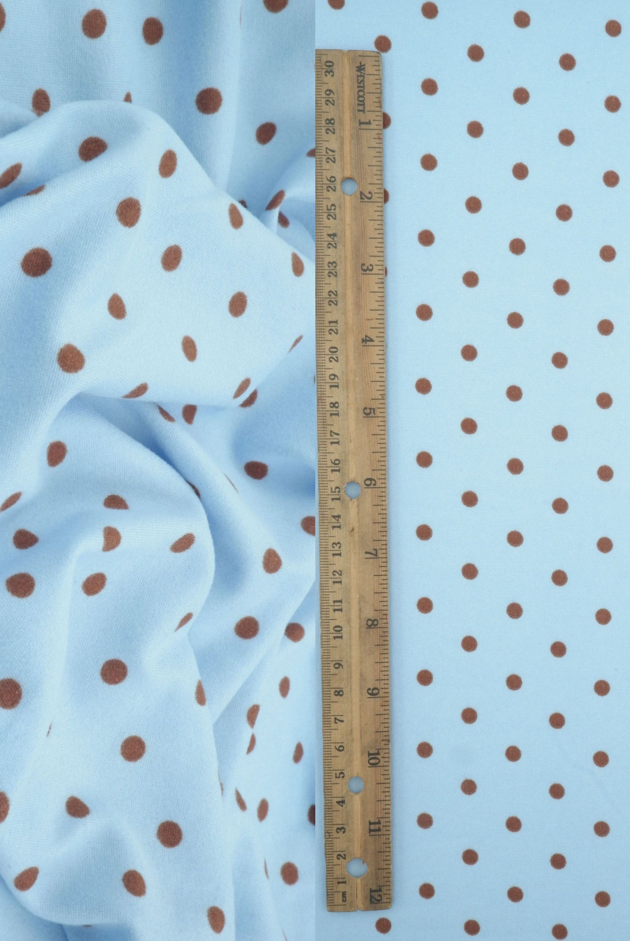 KNT4520-MS11654 BLUE/BROWN BOTTOMS DRESS DTY BRUSHED KNIT POLYESTER SPANDEX T-SHIRT TOPS