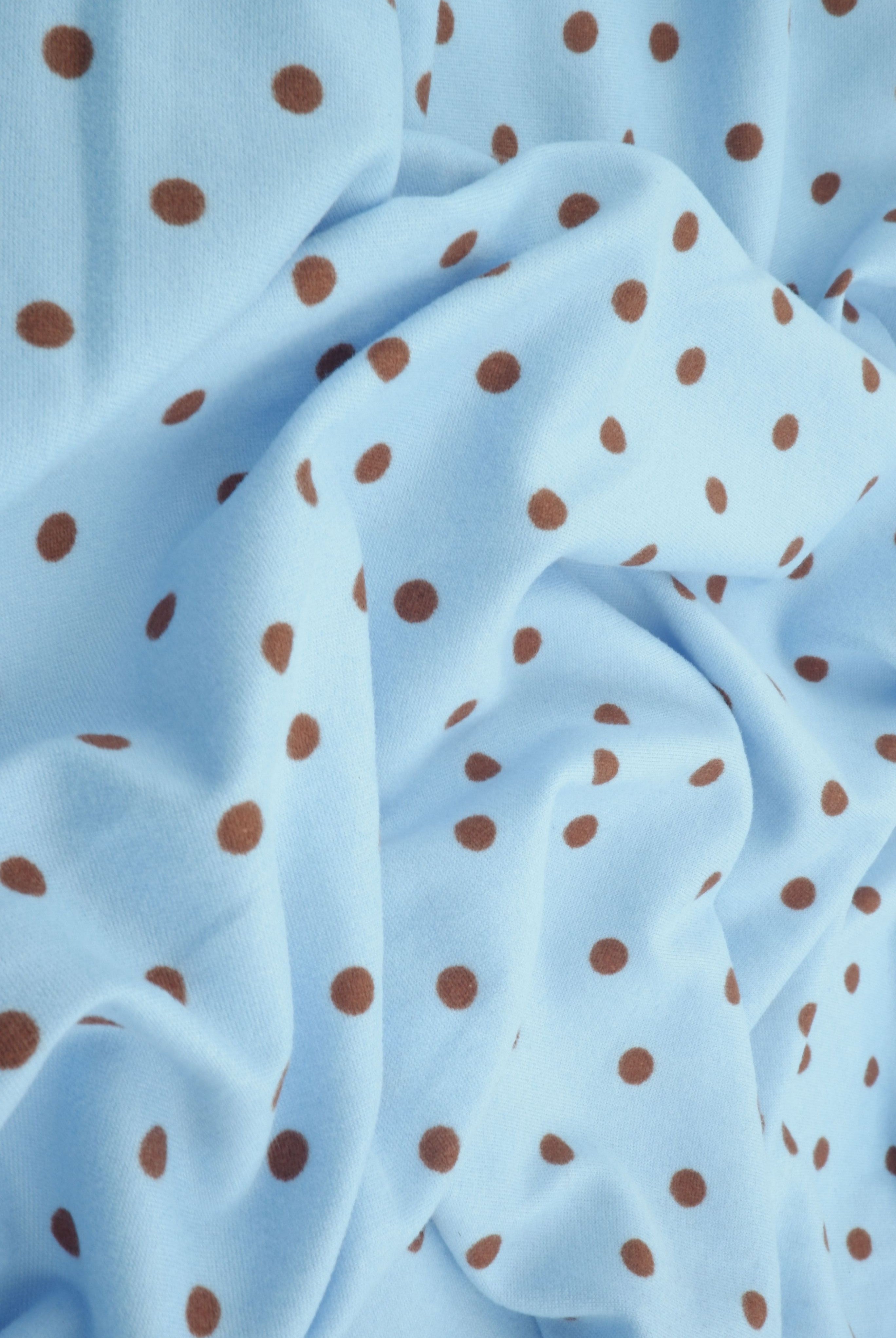 KNT4520-MS11654 BLUE/BROWN BOTTOMS DRESS DTY BRUSHED KNIT POLYESTER SPANDEX T-SHIRT TOPS