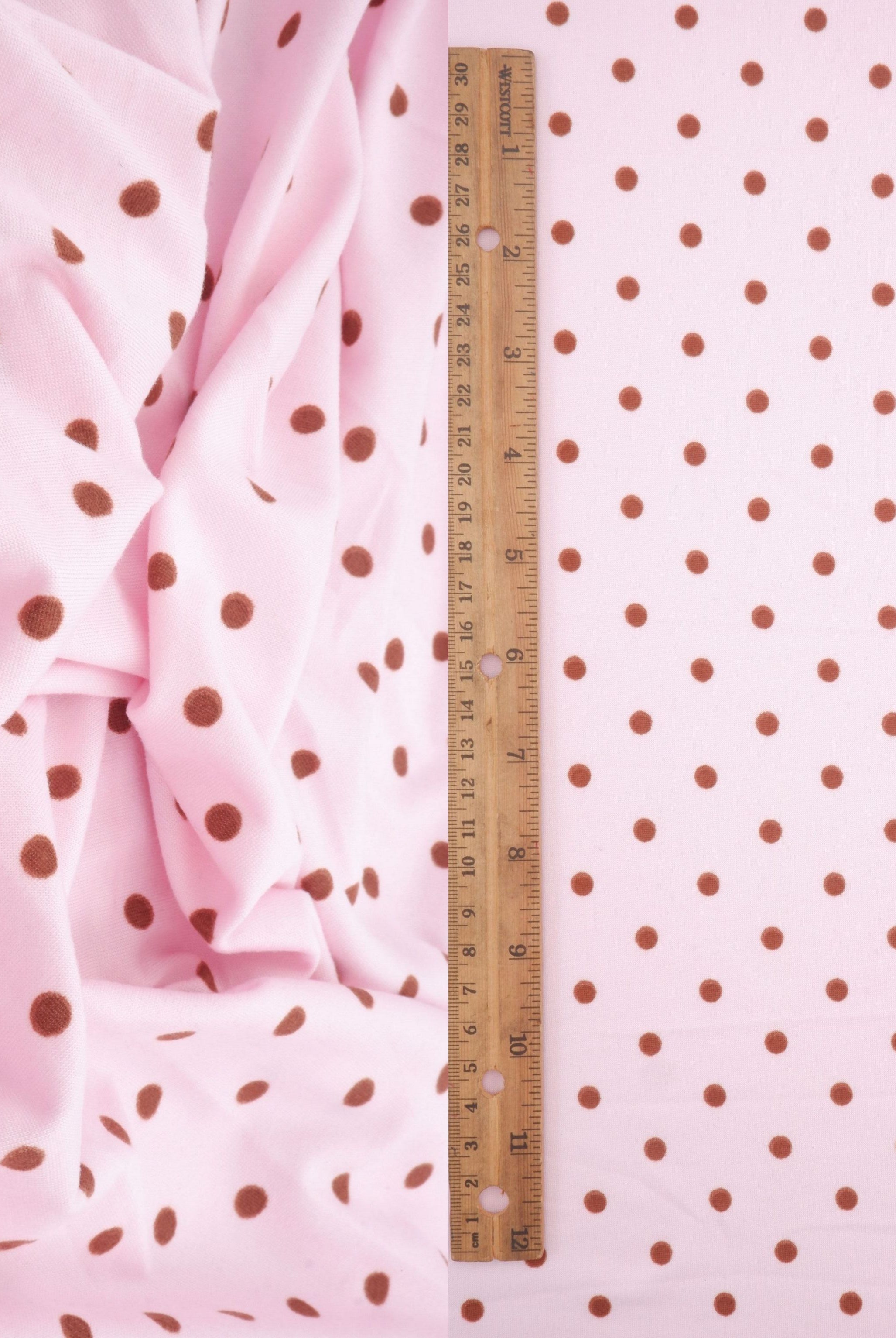 KNT4520-MS11654 PINK/CHOCO BOTTOMS DRESS DTY BRUSHED KNIT POLYESTER SPANDEX T-SHIRT TOPS