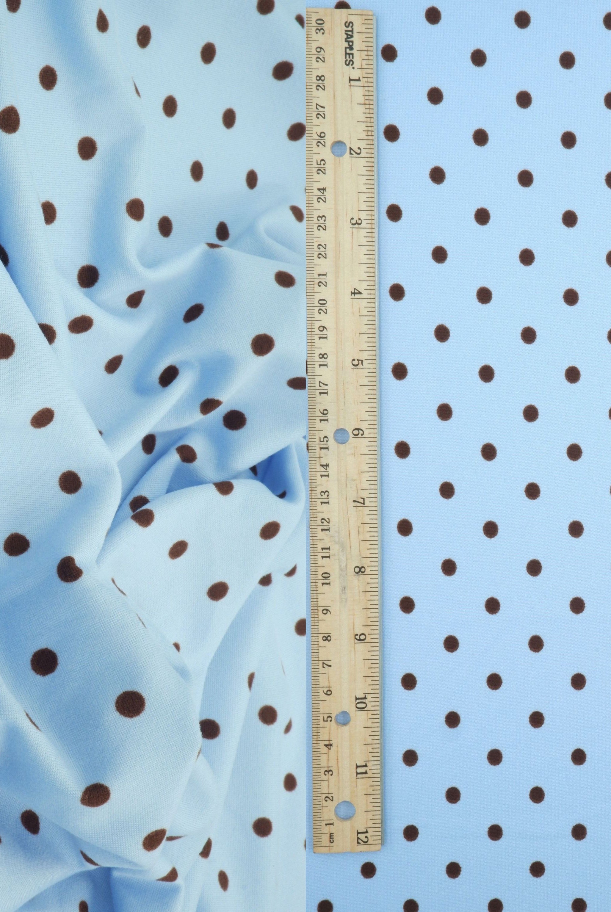 KNT4520-MS11654 BLUE/DK.BROWN BOTTOMS DRESS DTY BRUSHED KNIT POLYESTER SPANDEX T-SHIRT TOPS