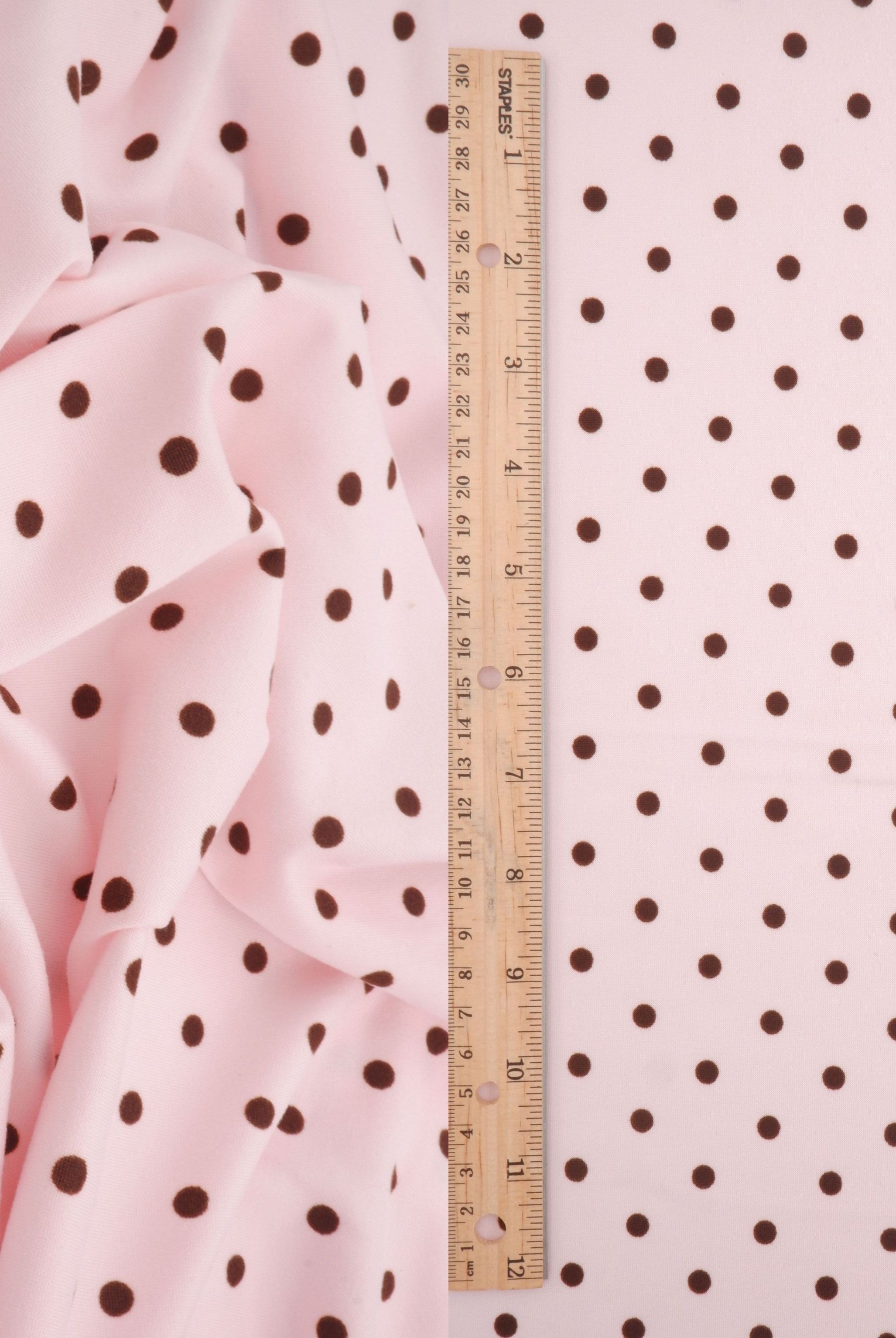 KNT4520-MS11654 PINK/DK.BROWN BOTTOMS DRESS DTY BRUSHED KNIT POLYESTER SPANDEX T-SHIRT TOPS