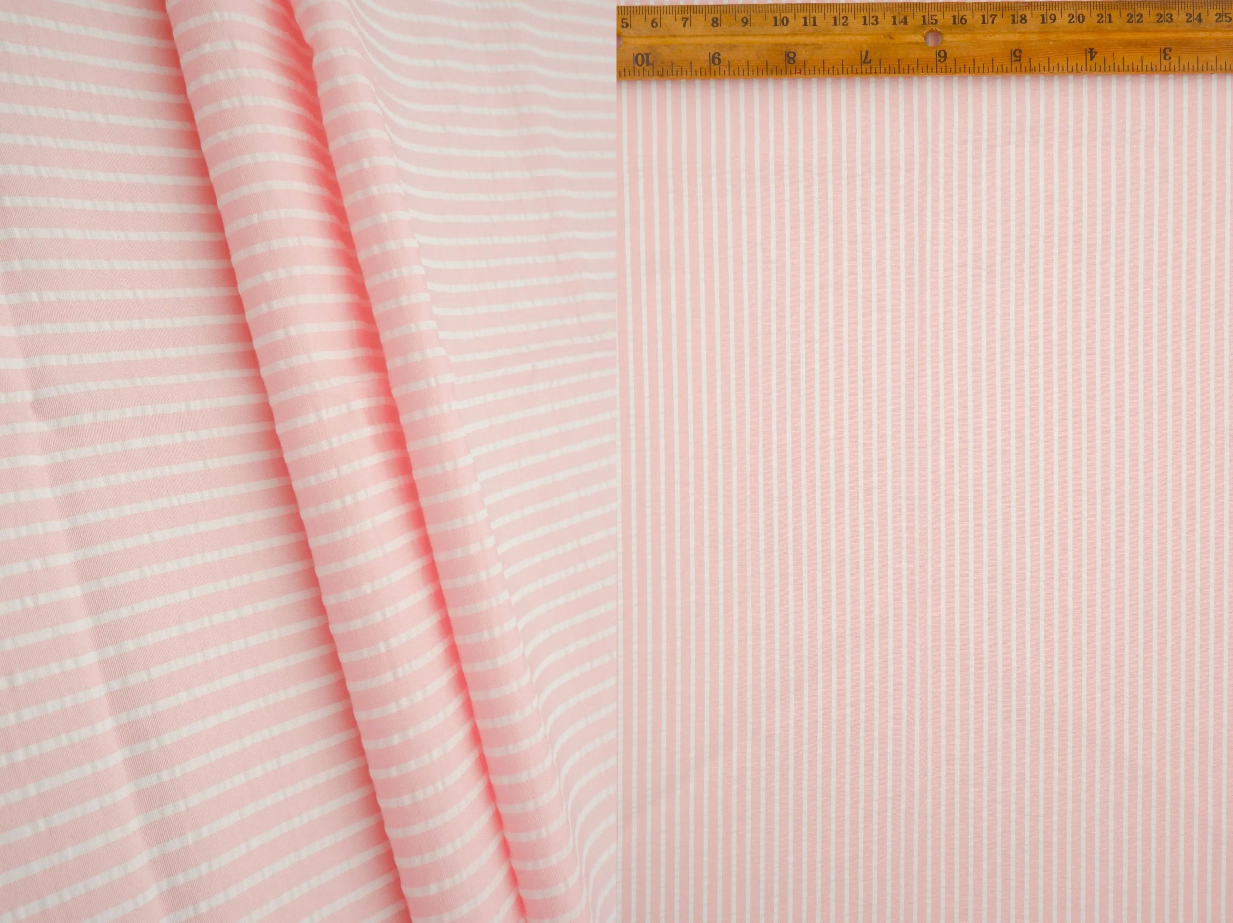Seersucker Stripe Polyester Rayon Woven Fabric - POP4621 - Fabric Selection WS