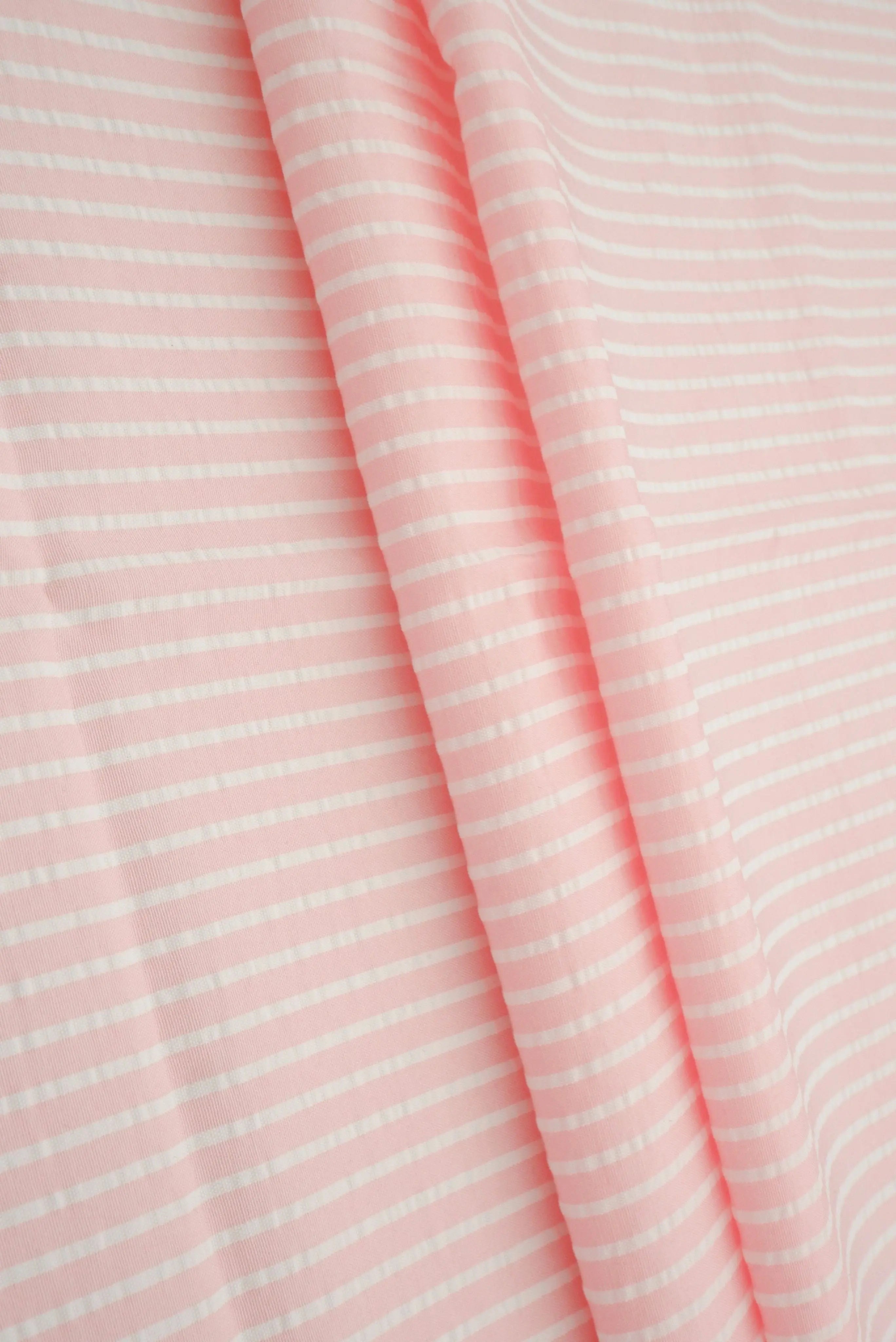 Seersucker Stripe Polyester Rayon Woven Fabric - POP4621 - Fabric Selection WS