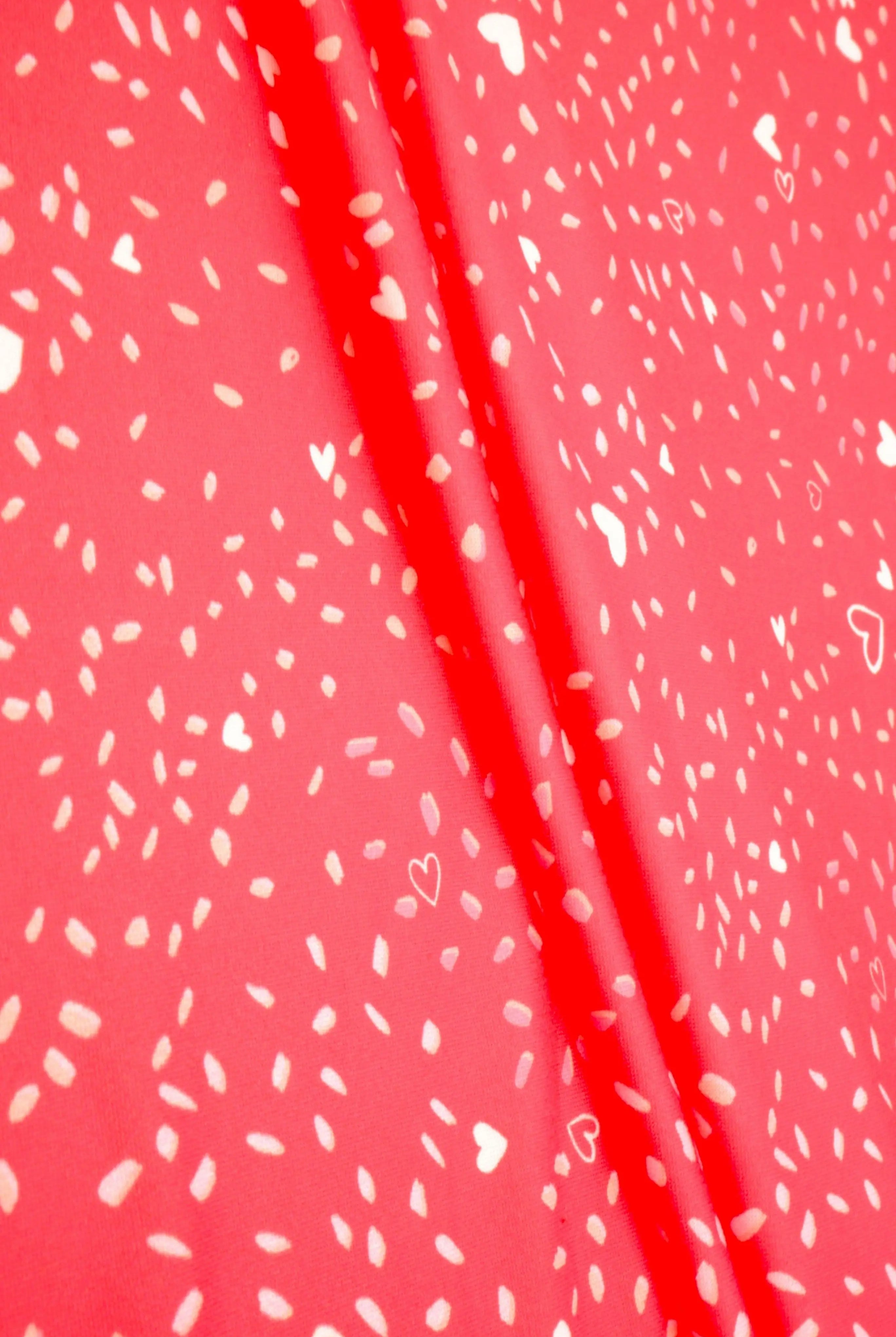 DKNT4520-M11758 RED ACTIVEWEAR BIKER SHORTS BLOUSE BODYSUIT BOTTOMS CAMI DIGITAL PRINT DRESS DTY BRUSHED HEART IVORY KNIT PANTS PEACH POLYESTER RED SKIRTS SPANDEX T-SHIRT TOPS