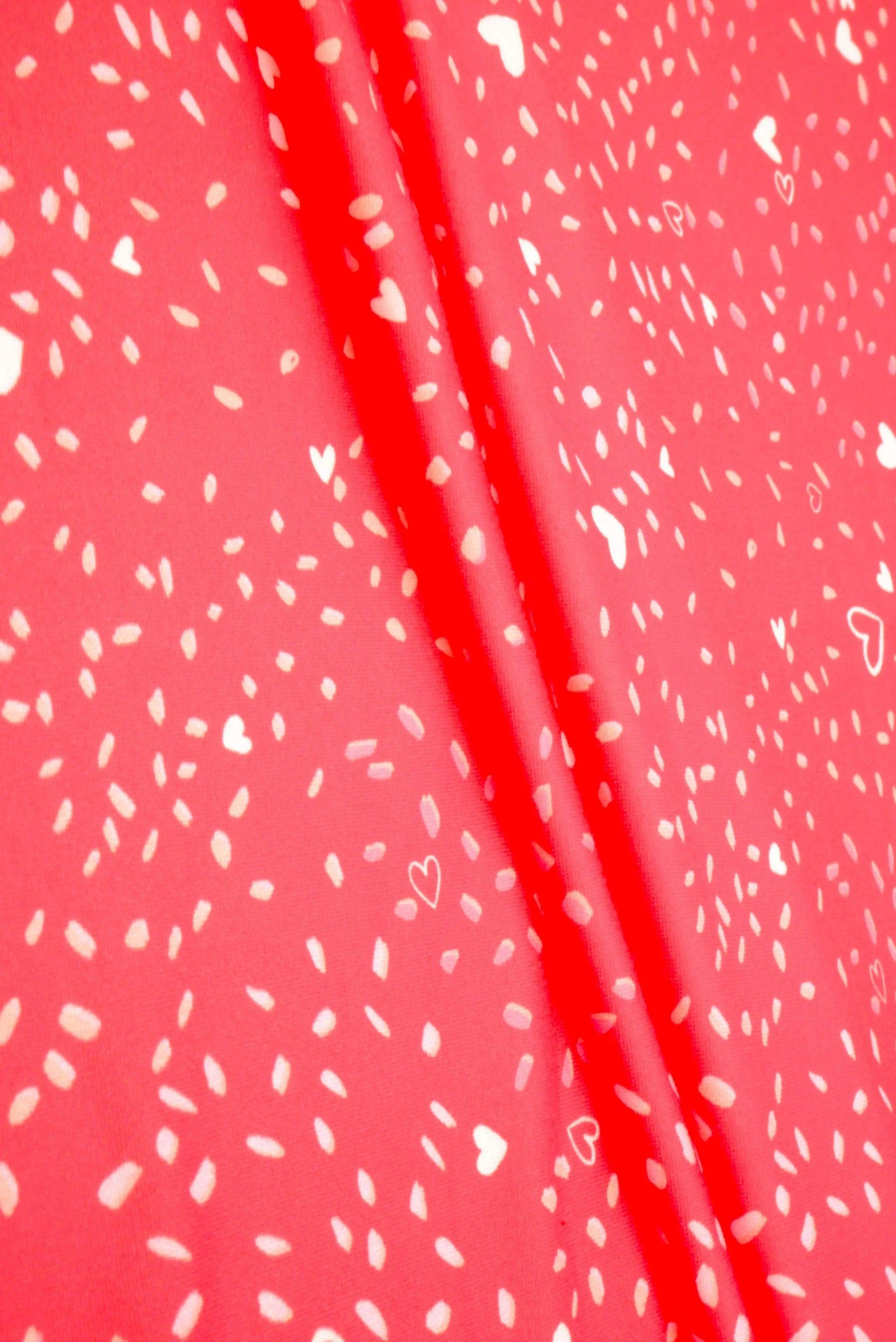 DKNT4520-M11758 RED ACTIVEWEAR BIKER SHORTS BLOUSE BODYSUIT BOTTOMS CAMI DIGITAL PRINT DRESS DTY BRUSHED HEART IVORY KNIT PANTS PEACH POLYESTER RED SKIRTS SPANDEX T-SHIRT TOPS